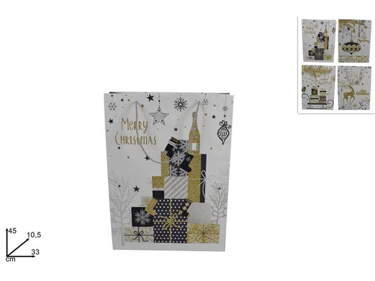 Busta shopper natalizia 4 ass 33x45x10.5cm