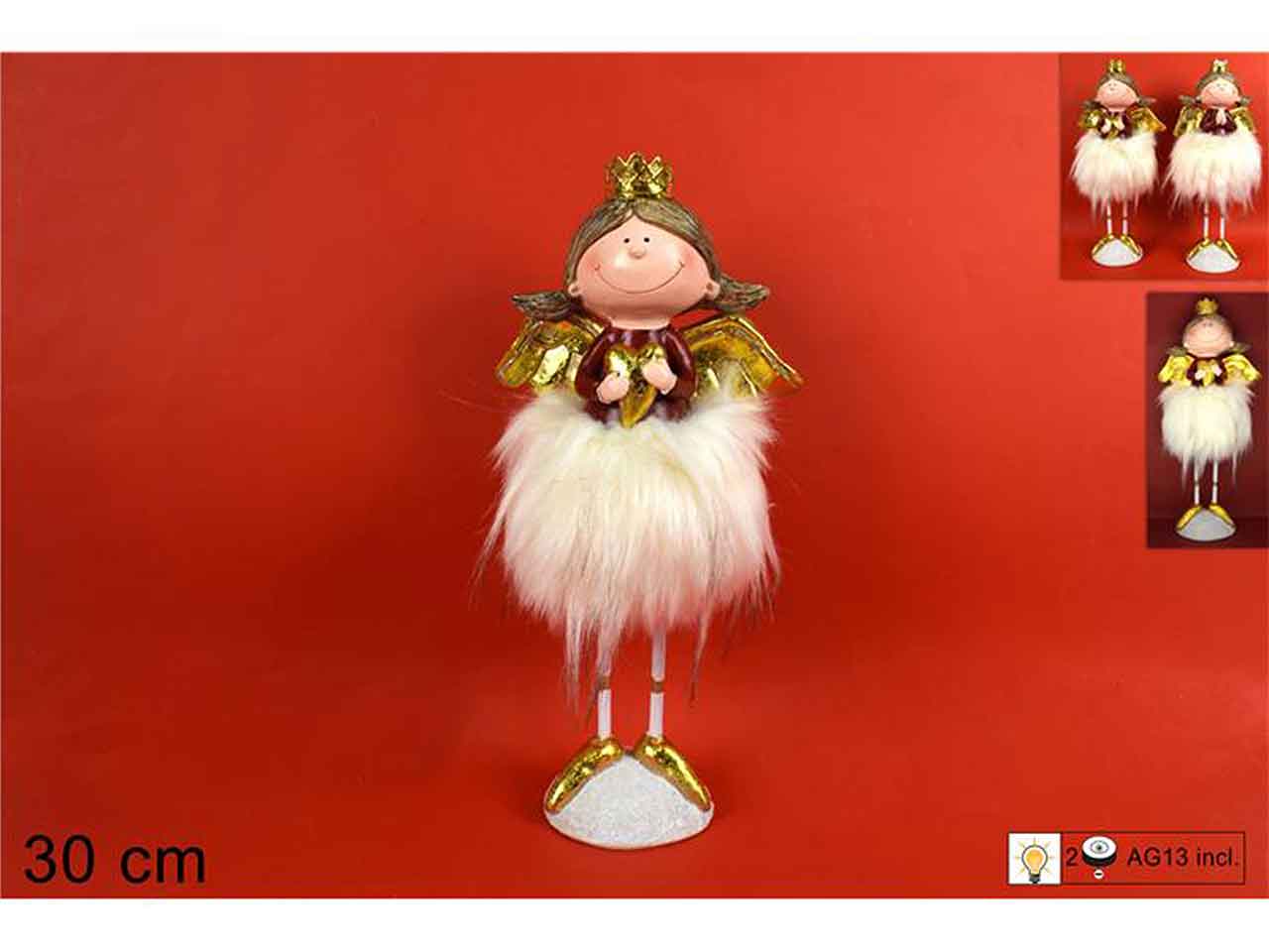 Bambola angelo 30cm rosso gi009926