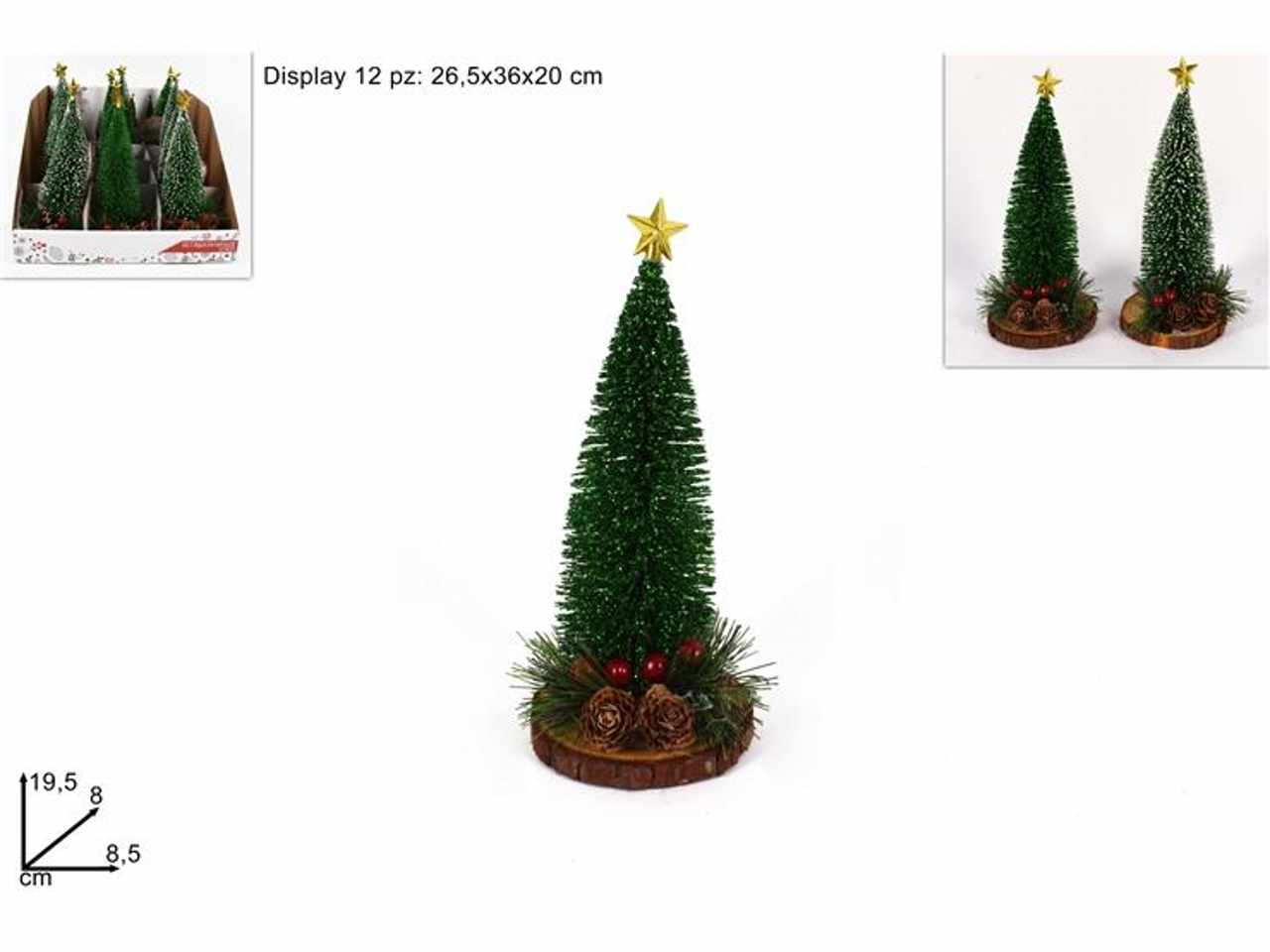Albero glitterato verde 19,5cm