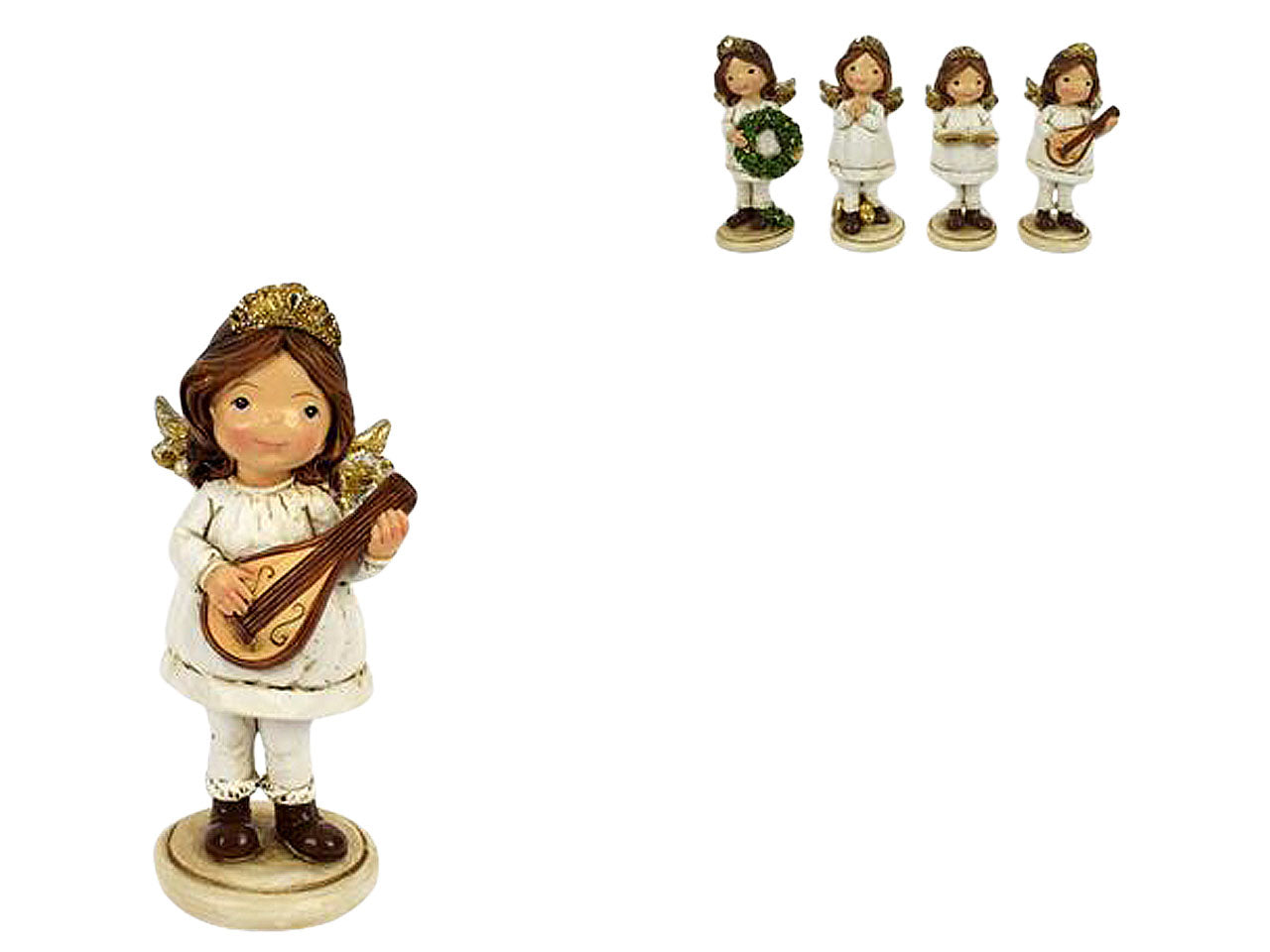 Angelo con corona bianco 14cm ba000273a