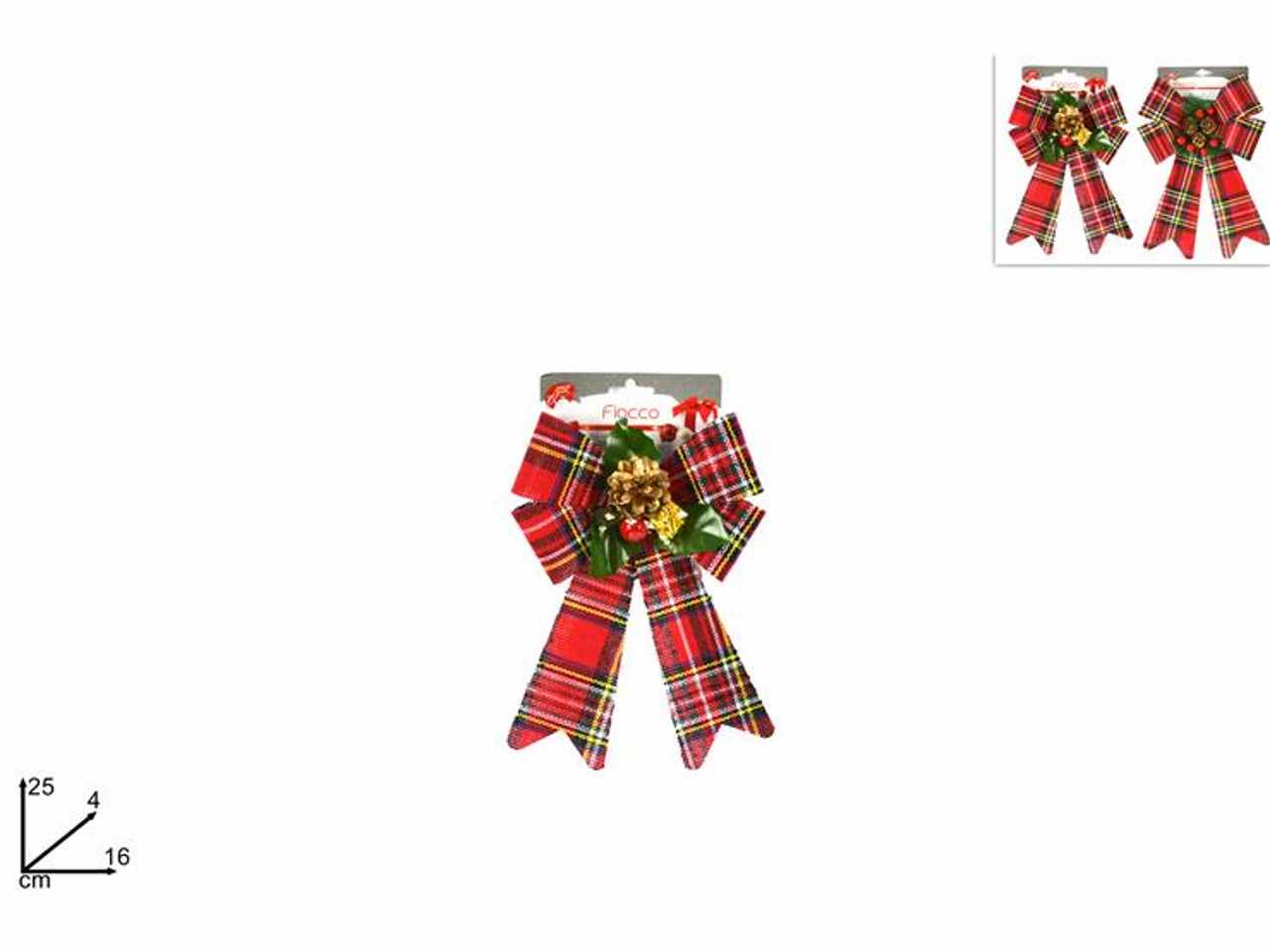 Fiocco 25cm scozzese con pigne e bacche