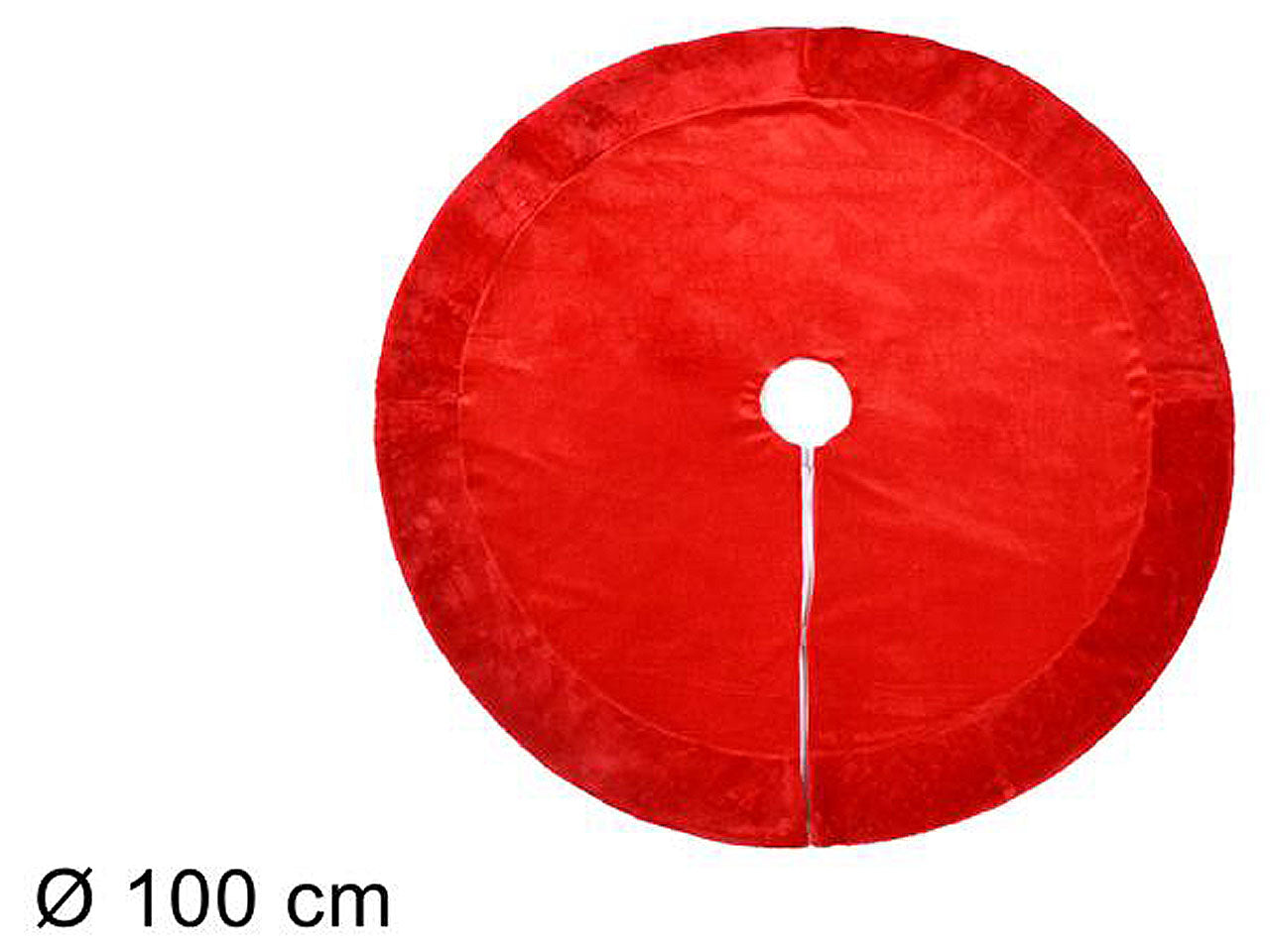 Copribase tappeto 100cm velluto e pelliccia rosso