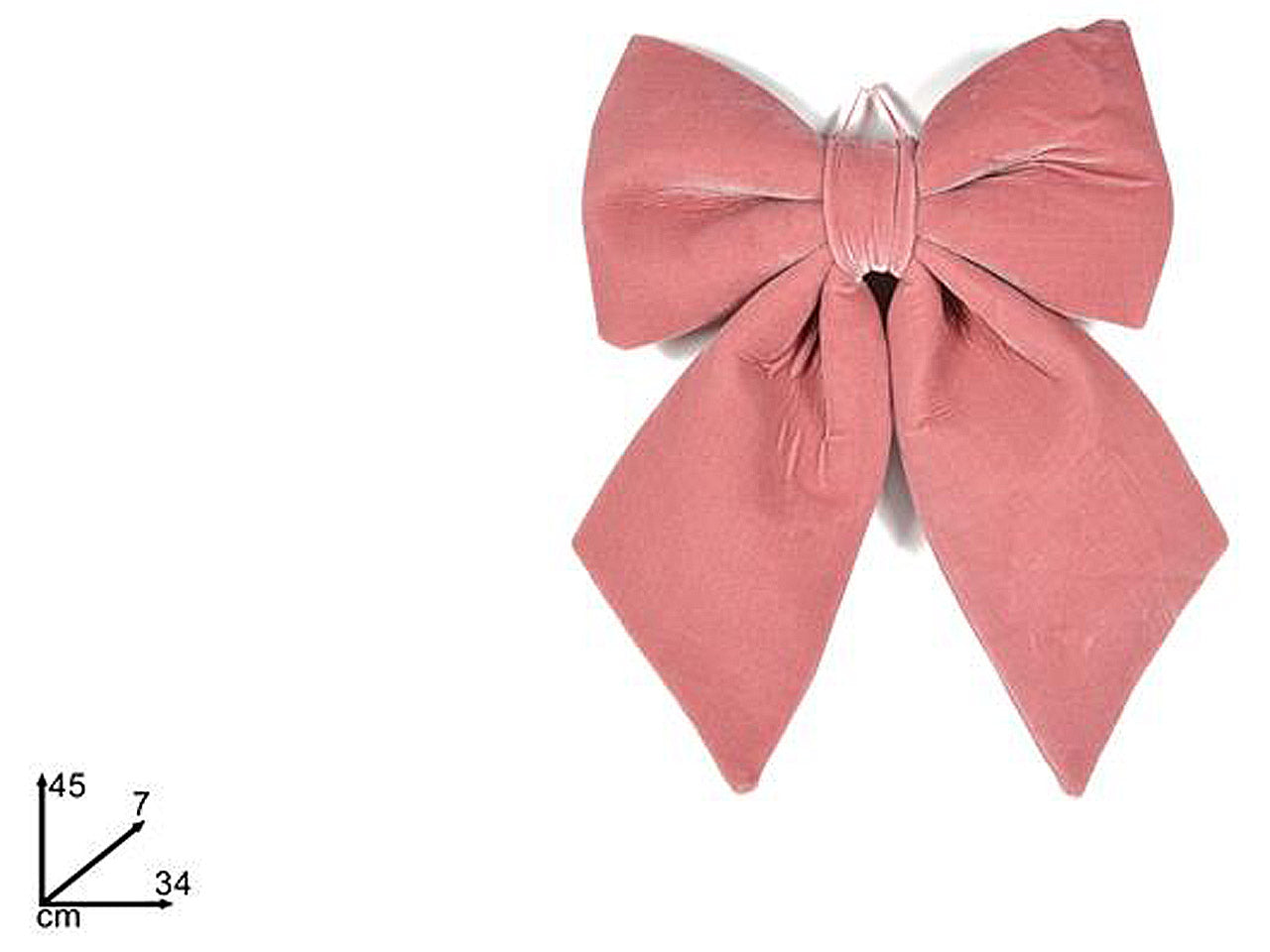 Fiocchi decorativi natalizi rosa in velluto 34cm