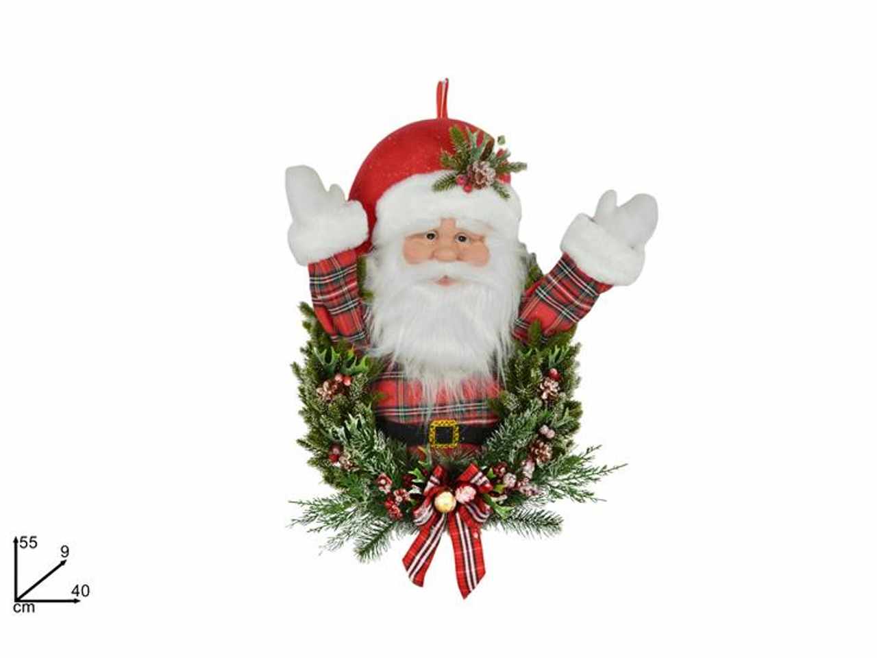 Dietroporta babbo natale con ramoinnevato 55x9x40cm