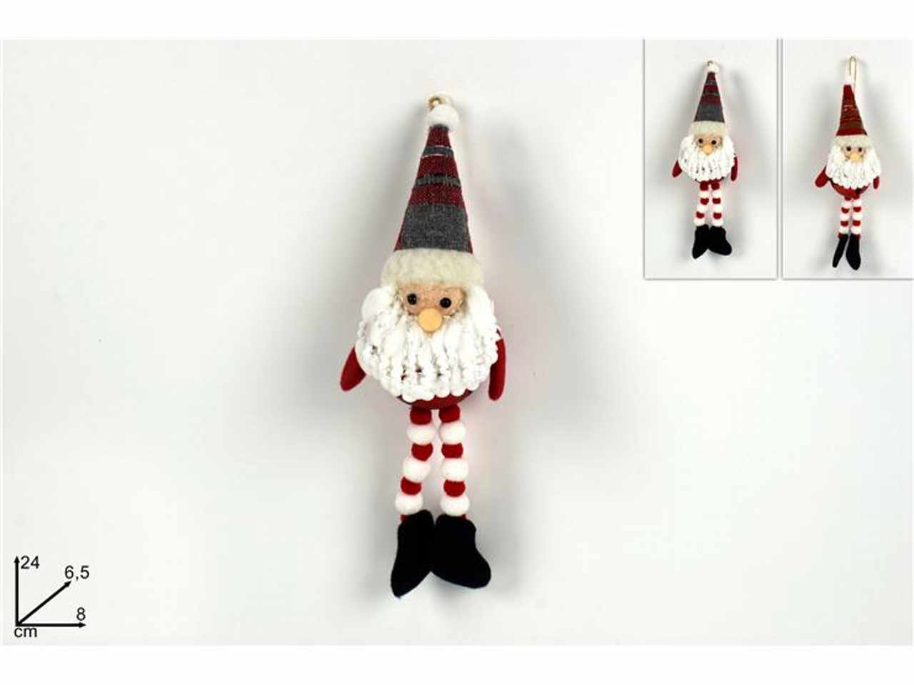 Appendino babbo natale con campanellino 24x6,5x8cm
