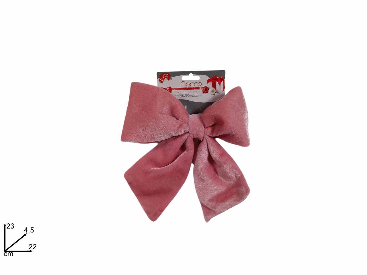Fiocco 22cm velluto rosa