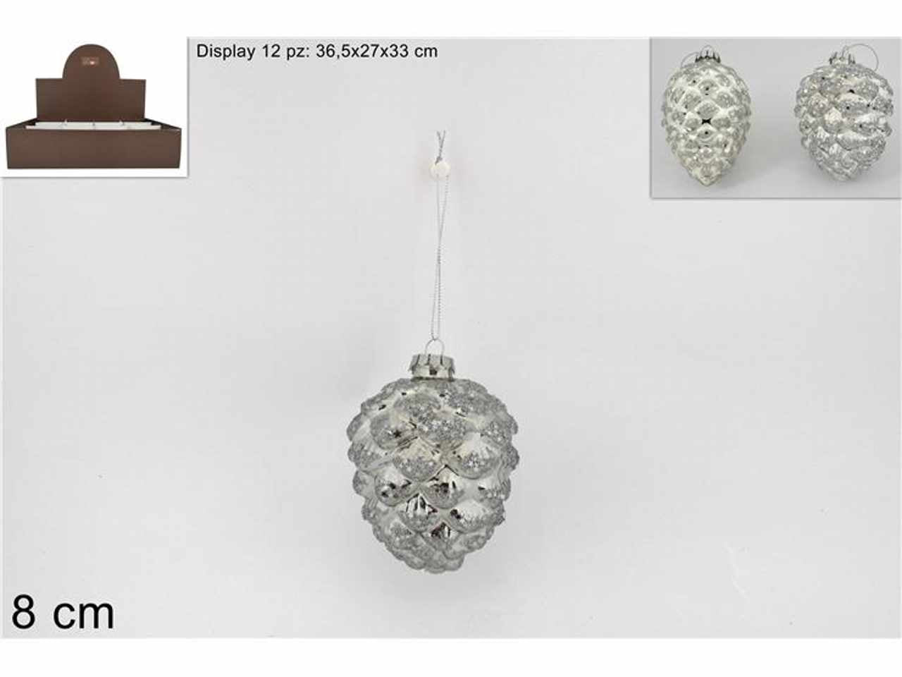 Appenderia pigna vetro 8cm silver