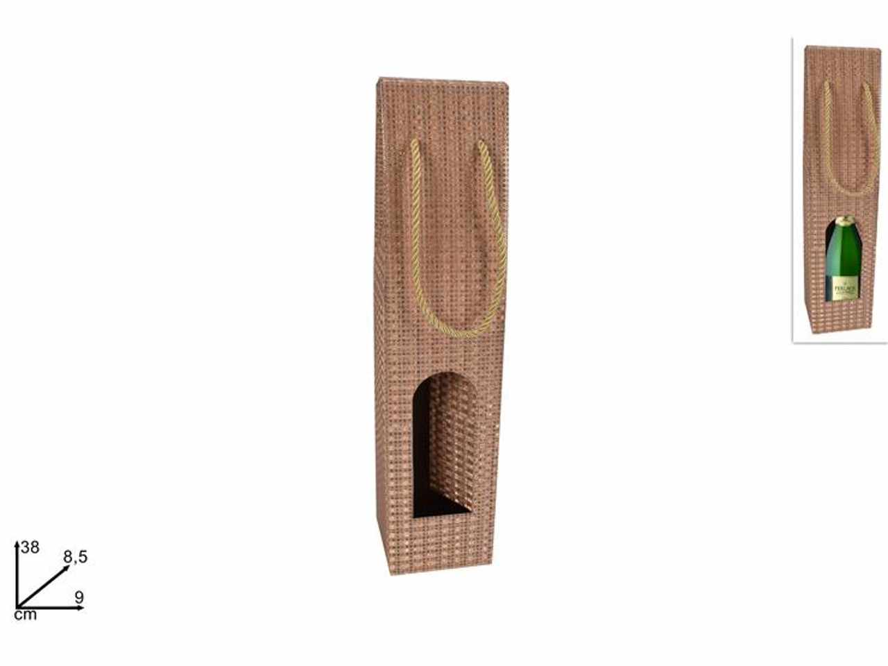 Portabottiglia satinato bronzo 38x8,5x9cm
