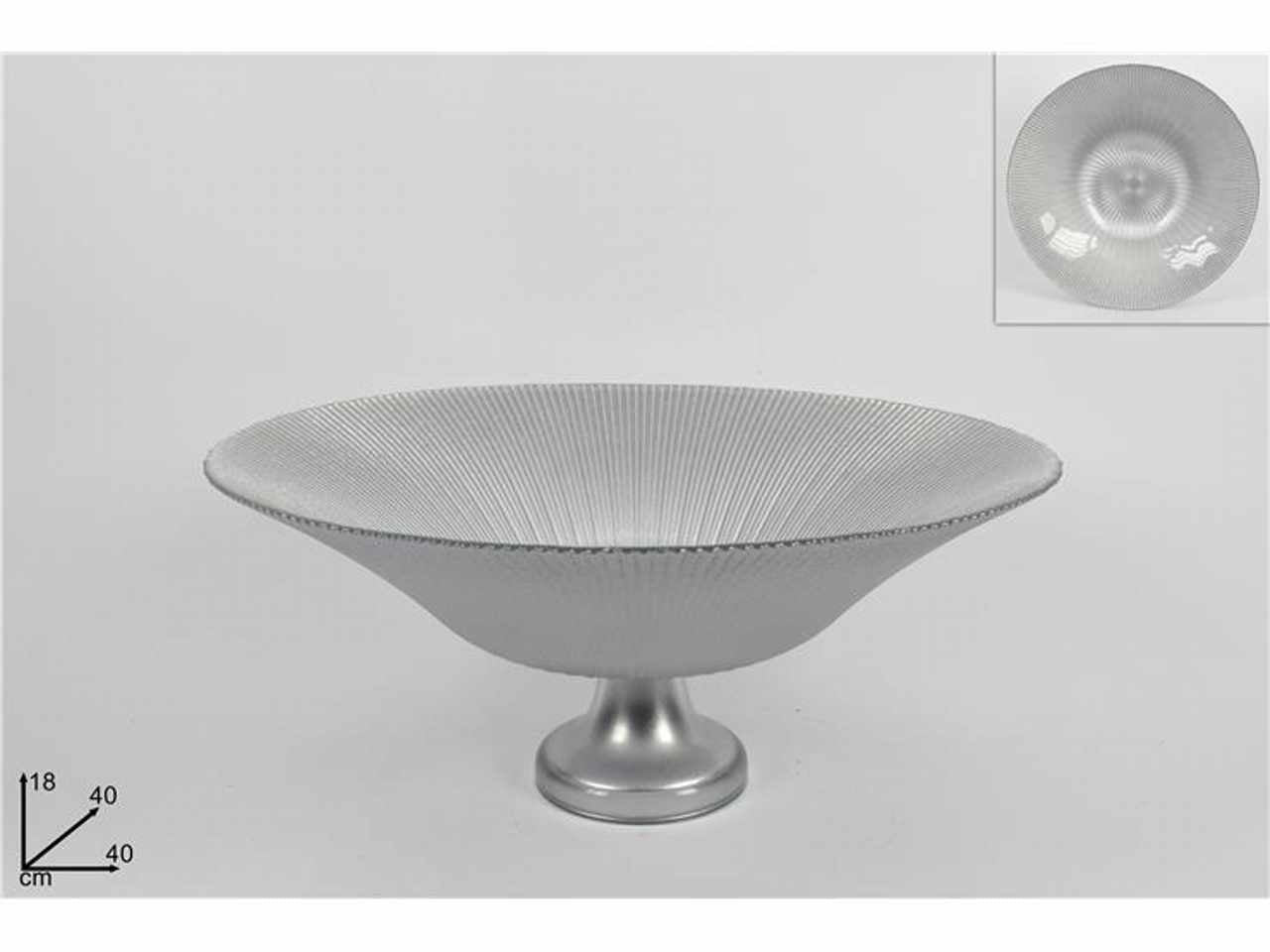 Alzata vetro 40cm silver