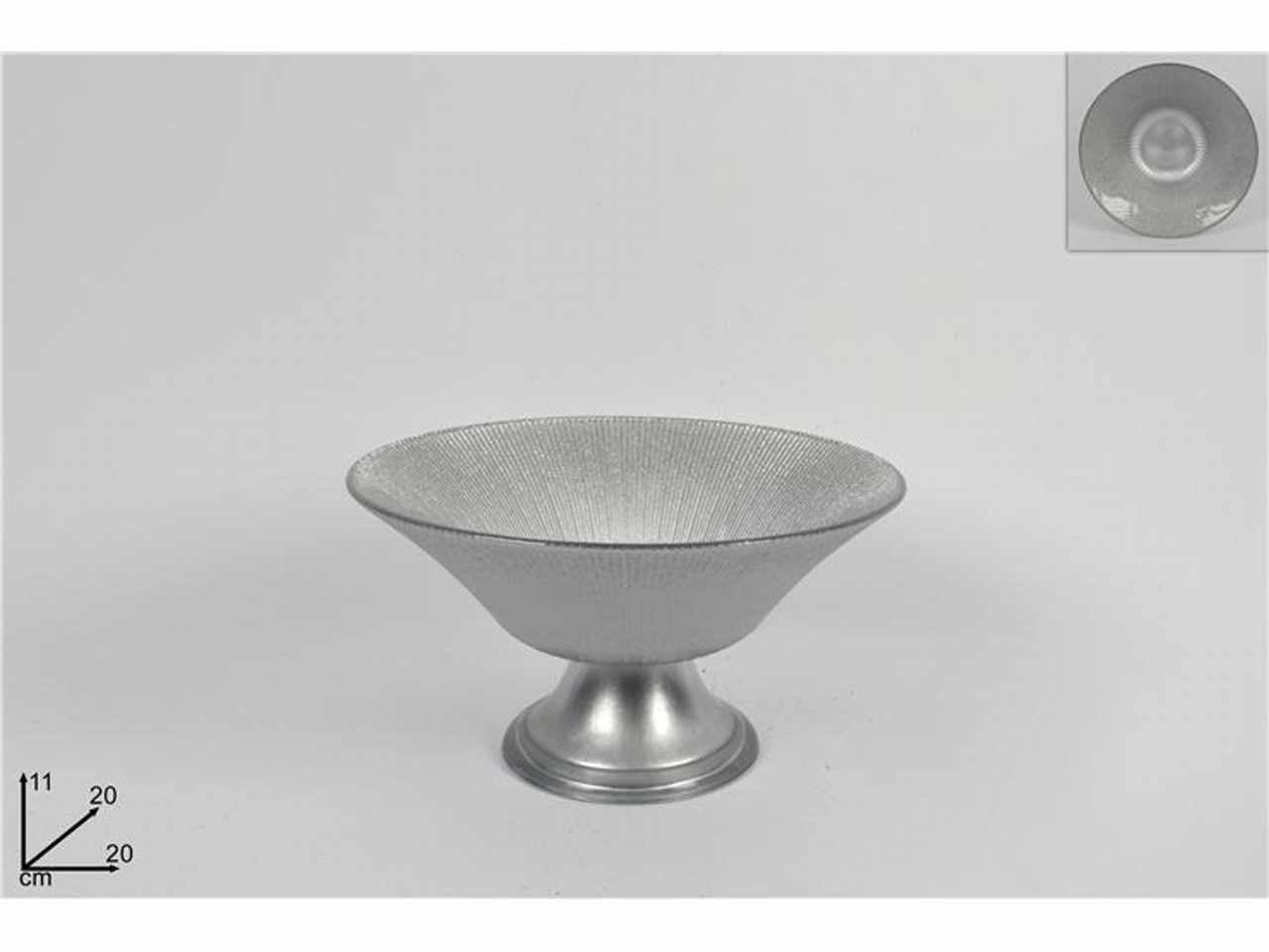Alzata vetro 20cm silver