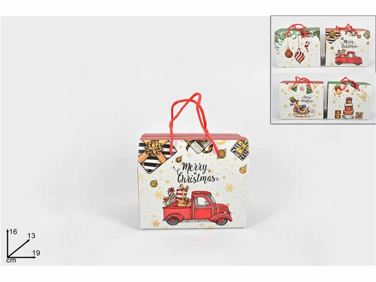 Scatola regalo natalizia con decoro scozzese  19x16x13