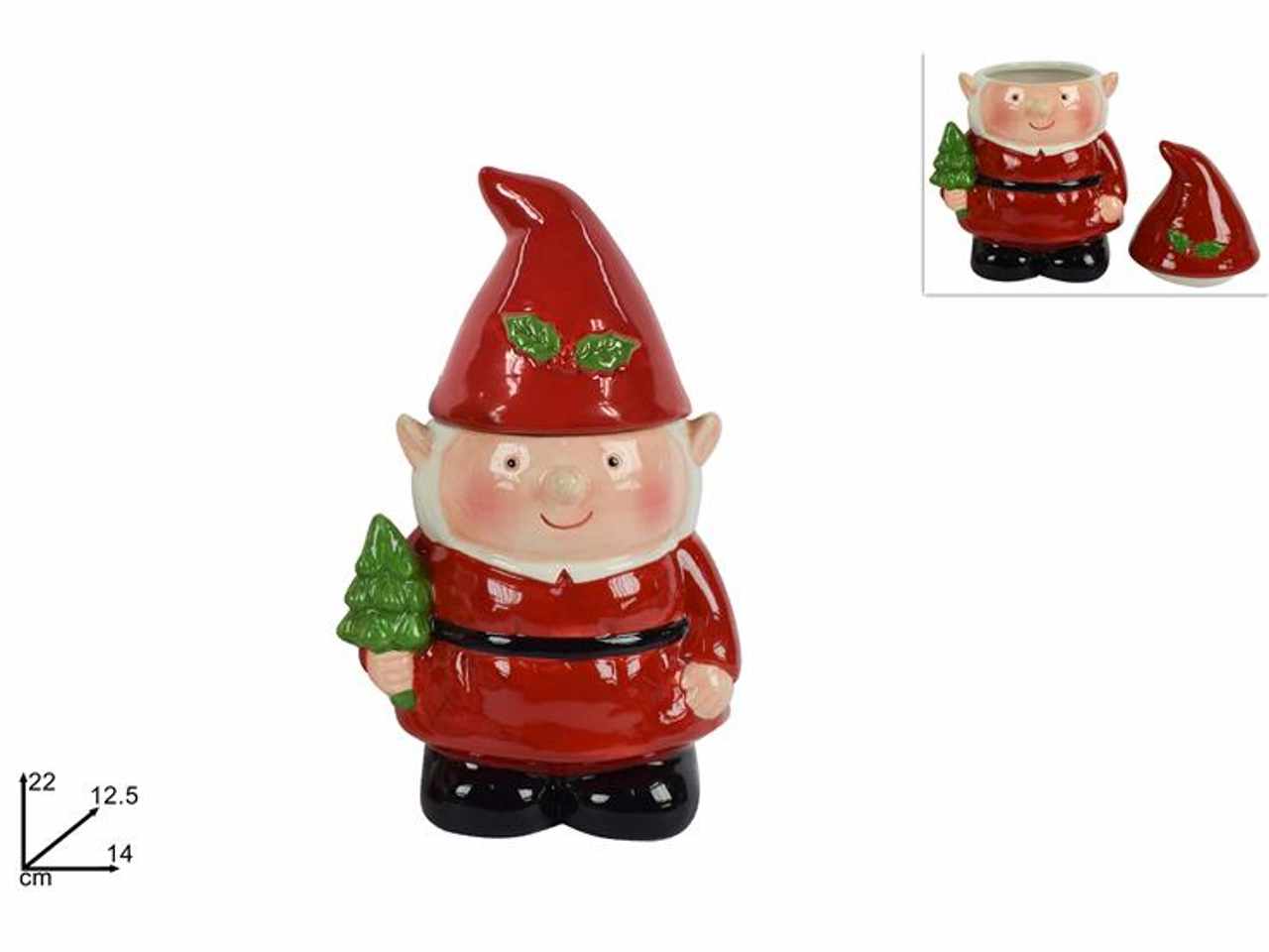 Barattolo ceramica folletto 22x12,5x14cm
