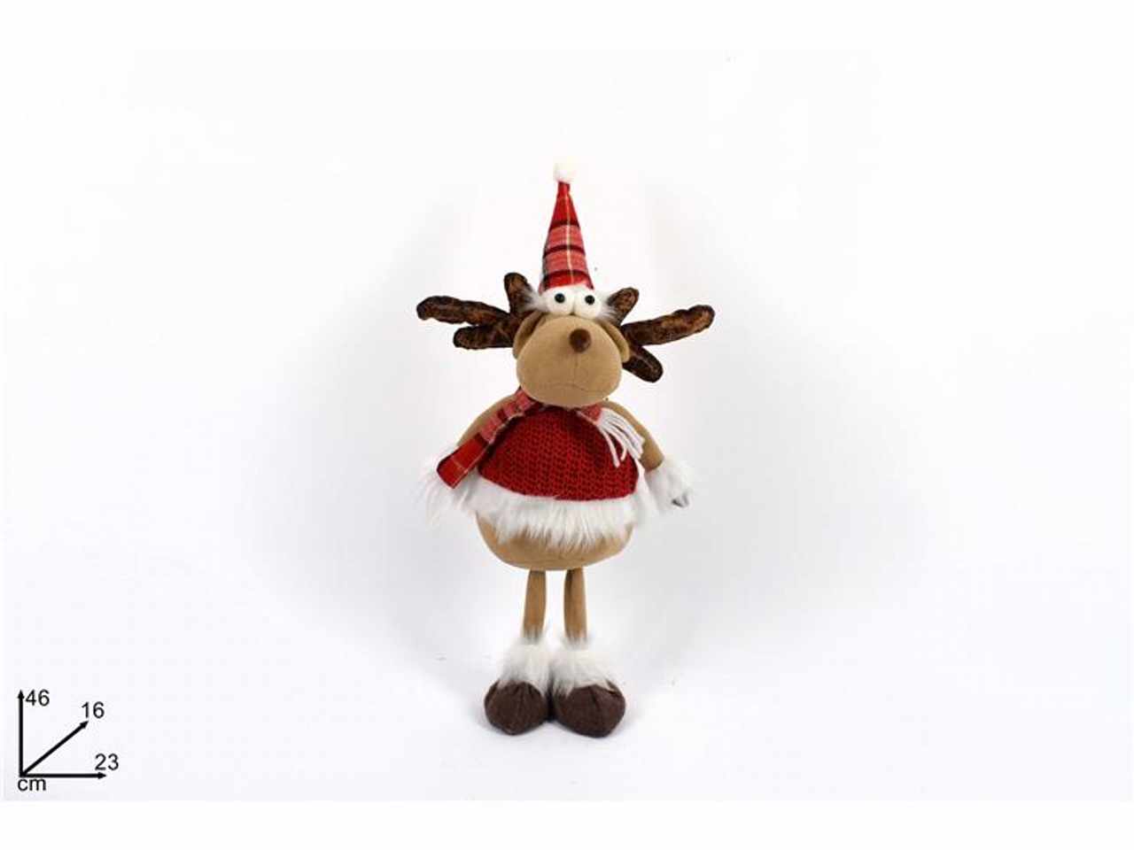 Renna cappello&sciarpa scozzese 46cm