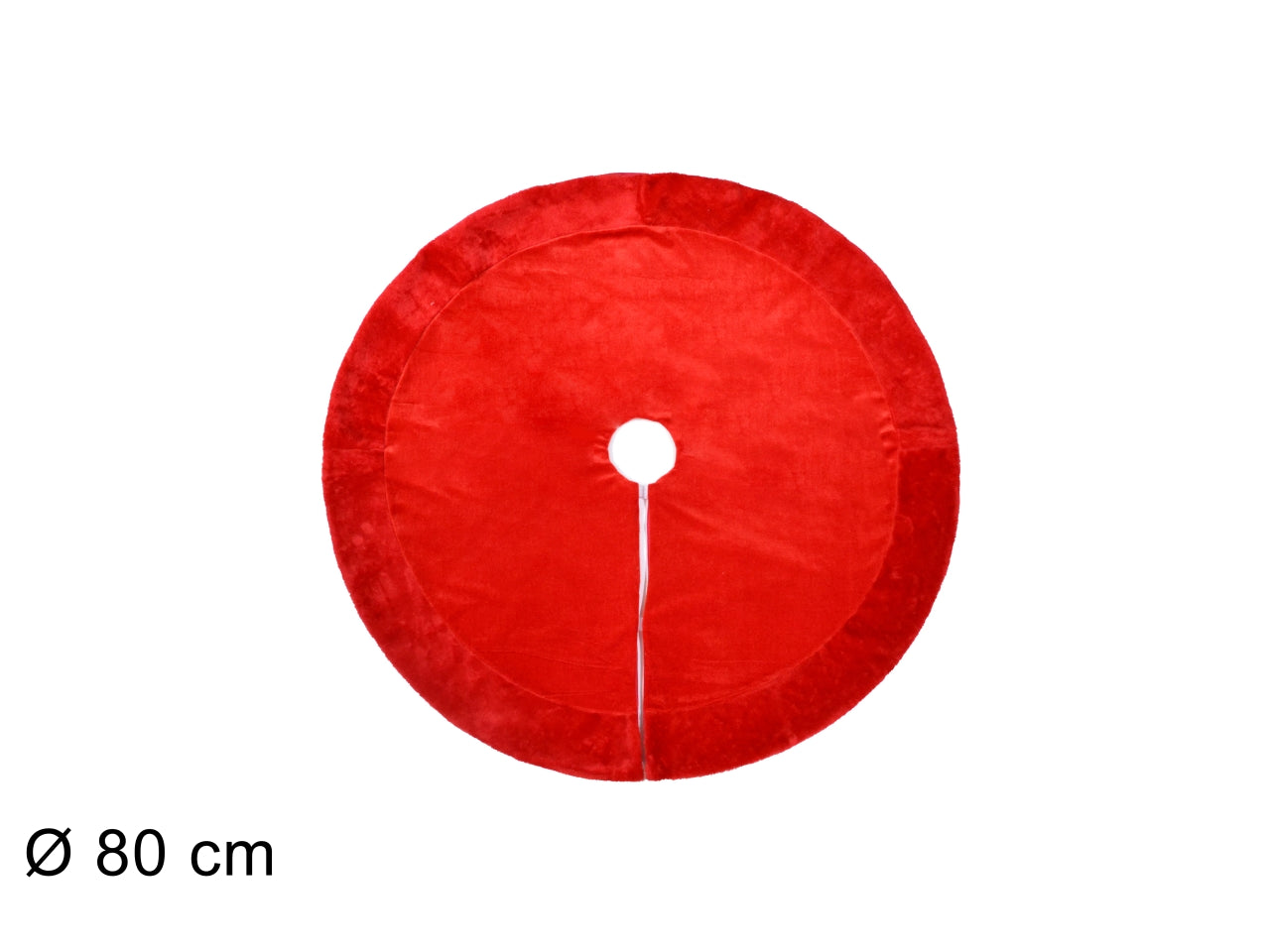 Base per albero 80cm in velluto e pelliccia rosso