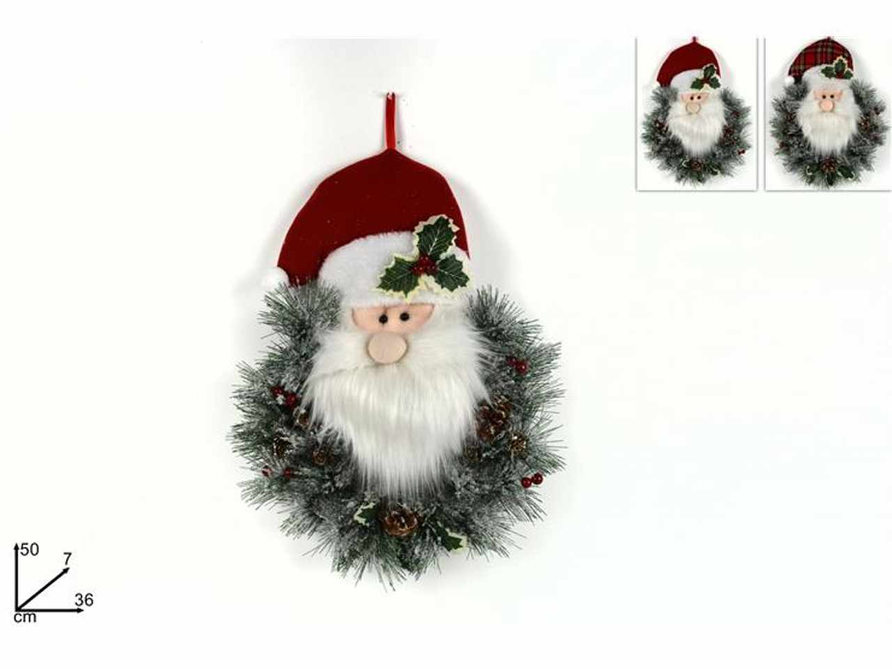 Dietroporta viso babbo natale 50cm
