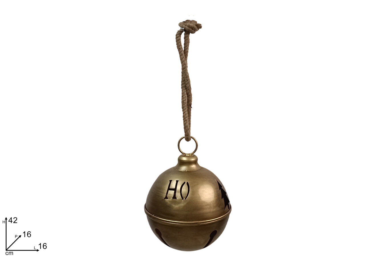Pendente campanaccio 16cm in metallo oro