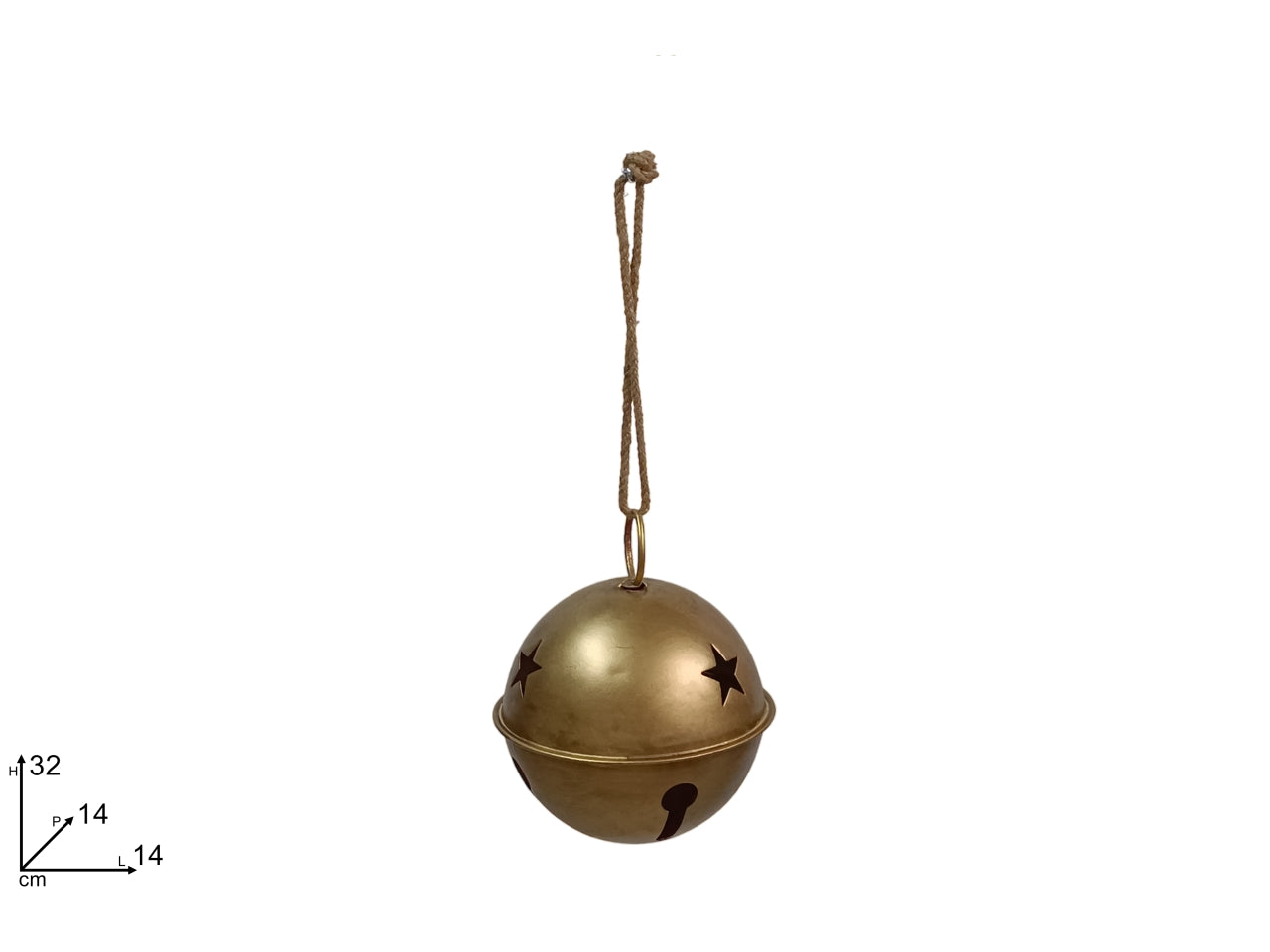 Pendente campanaccio 14cm in metallo oro