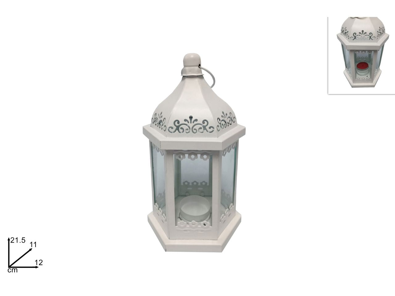 Lanterna misura 21,5cm colore bianco