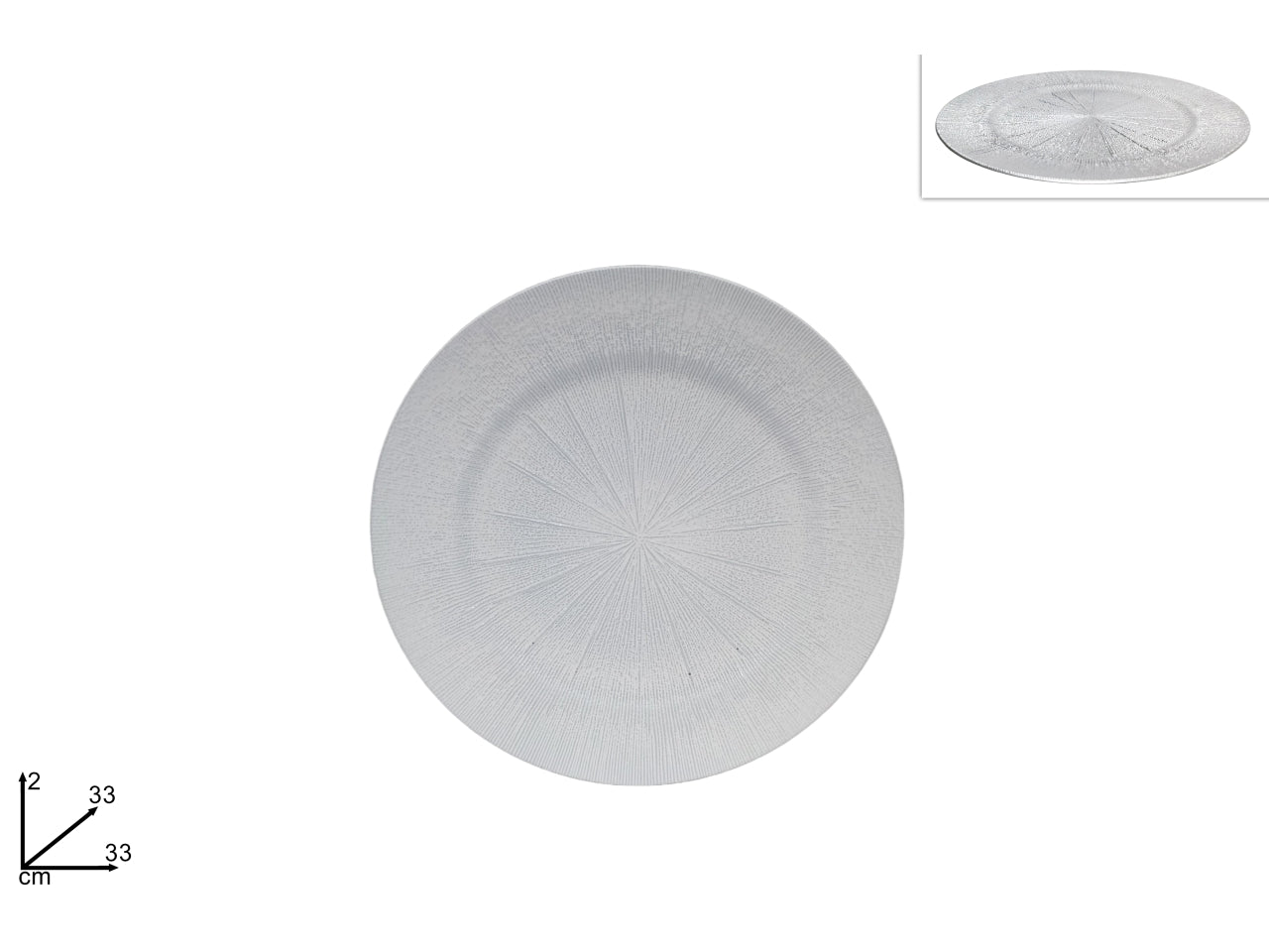 Sottopiatto 33cm rigato bianco