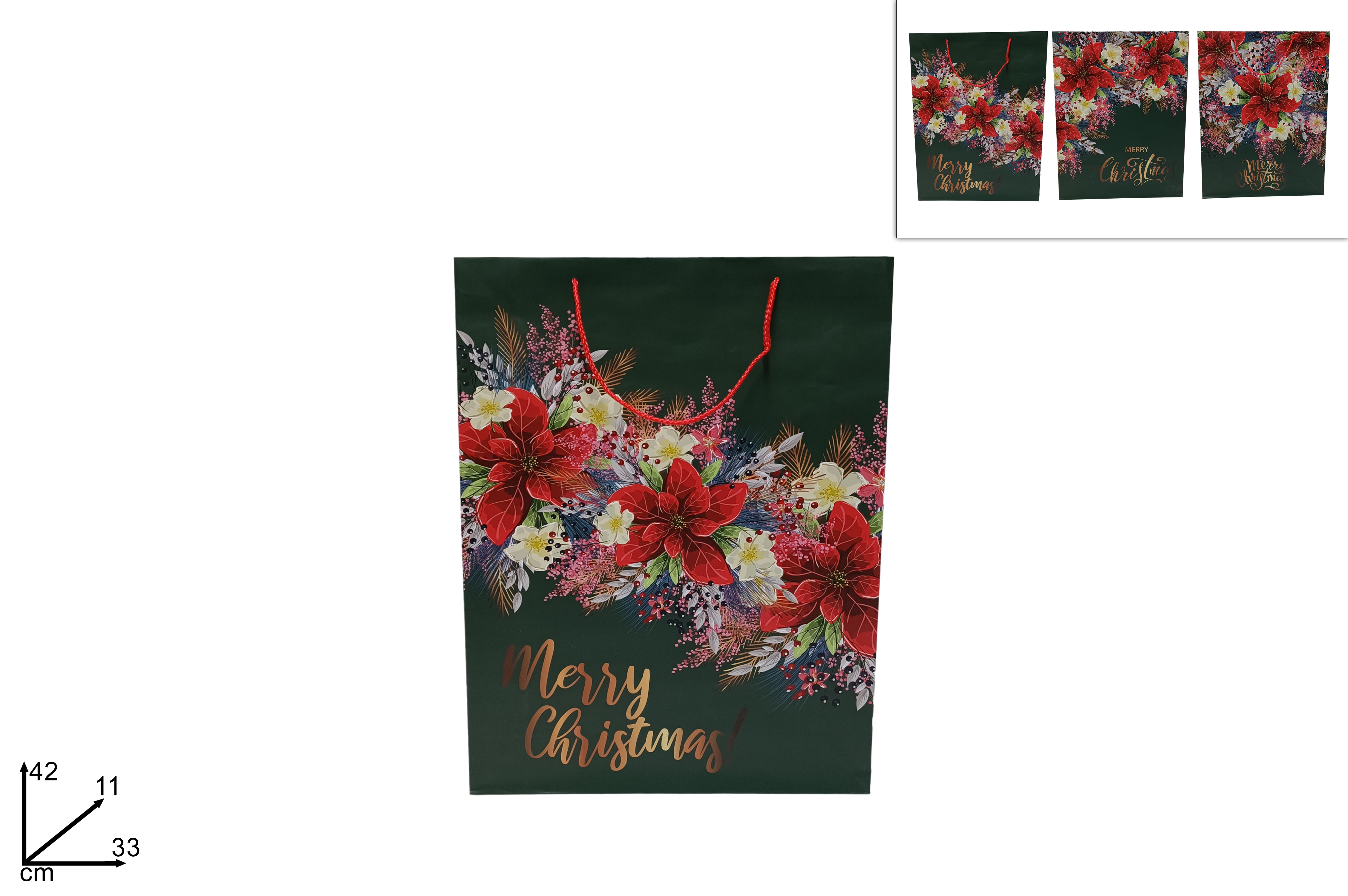 Busta regalo fantasia stella di natale misura 42x33x11cm assortita