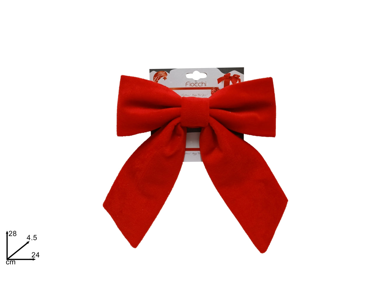 Fiocco velluto 24cm rosso