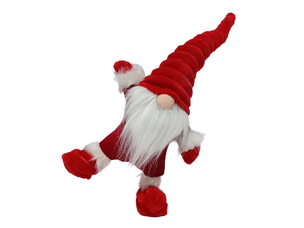 Gnomo di natale su una gamba misura 43cm colore rosso
