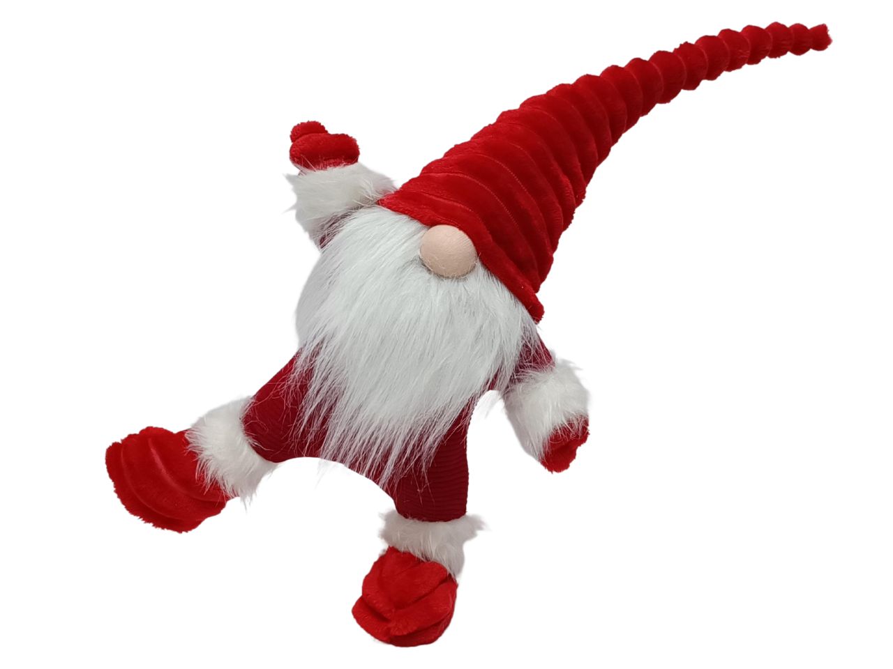 Gnomo di natale su una gamba misura 48cm colore rosso