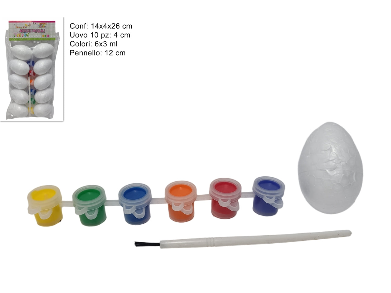Uova la confezione comprende 10 uova in 6 colori e pennello