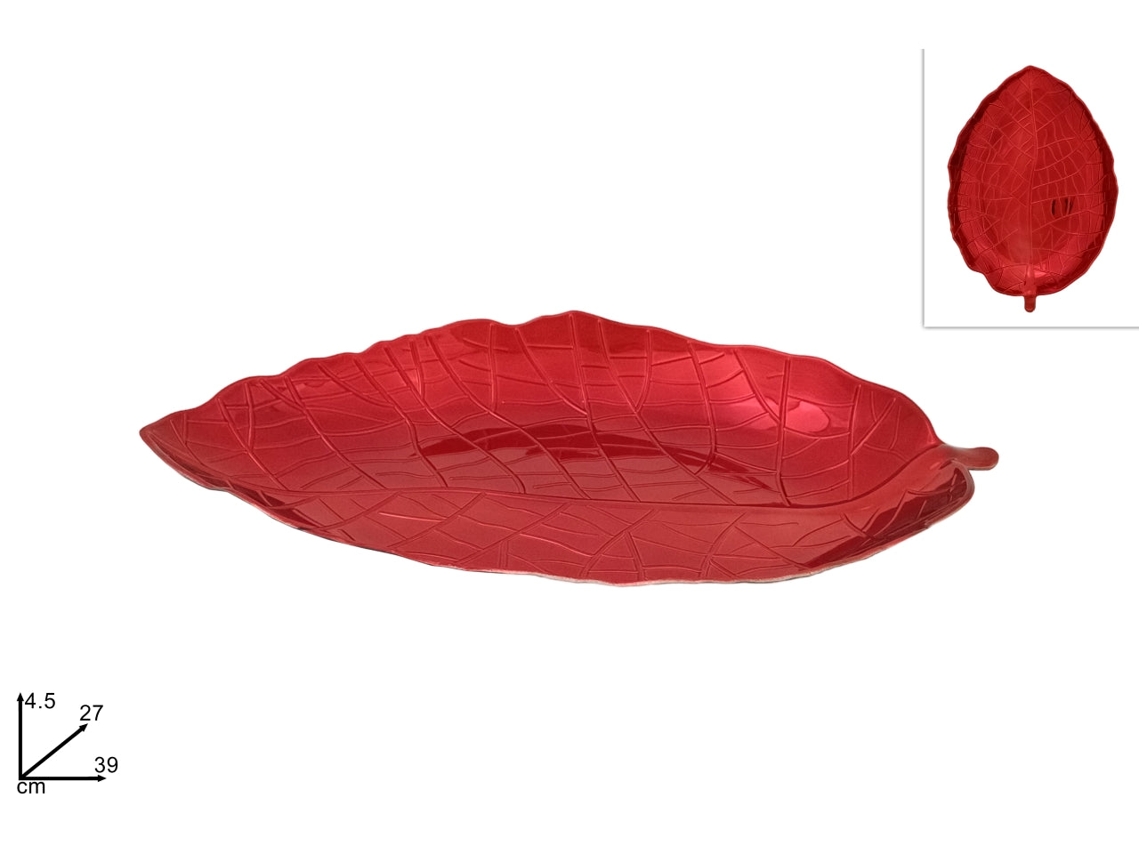 Centrotavola foglia rossa