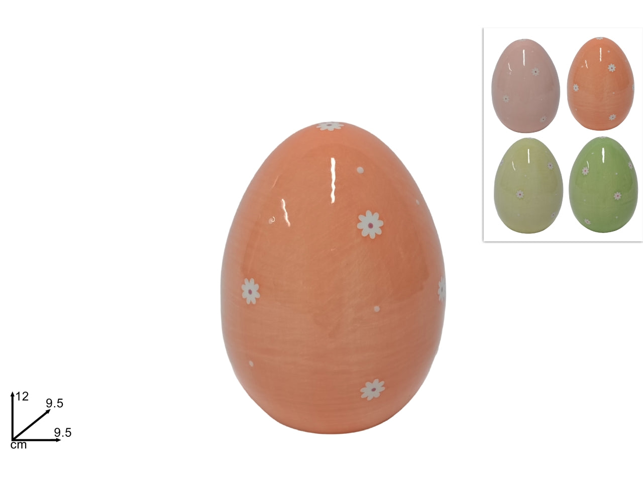 Uovo ceramica 12cm in 4 colori