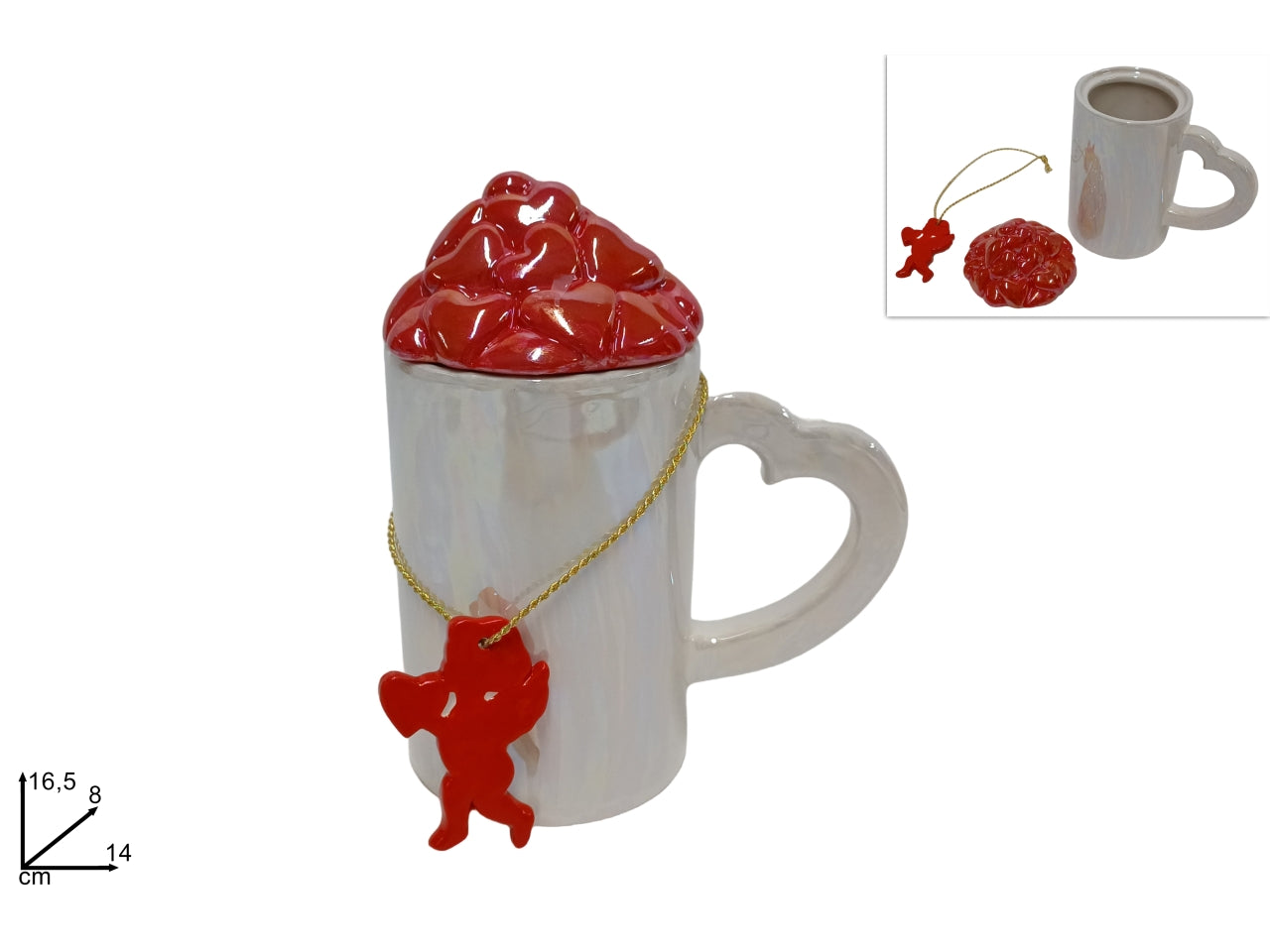Tazza in ceramica con manico cuore