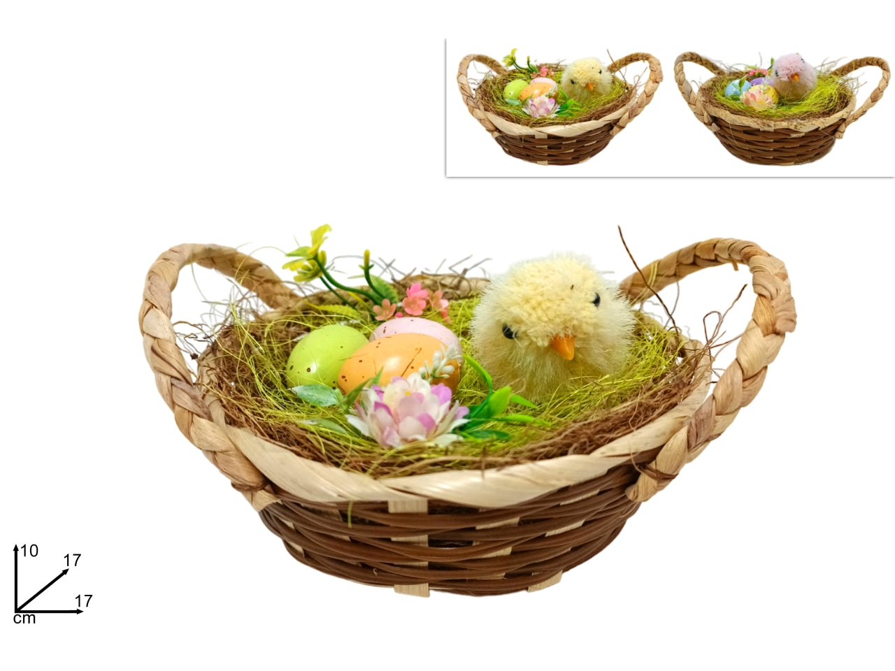 Cestino 17cm con nido paglia