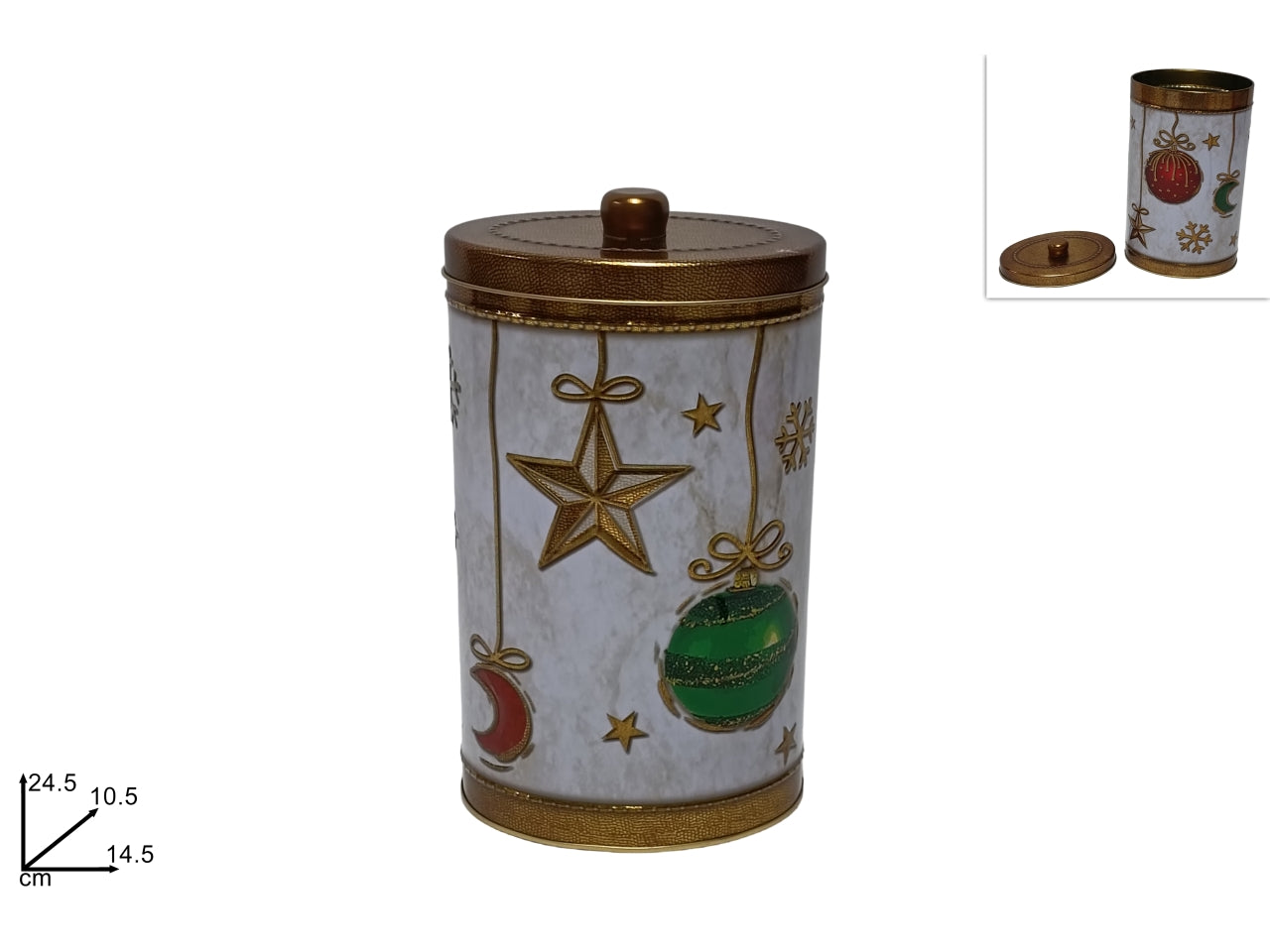 Pendente scatola natalizia in latta colori assortiti
