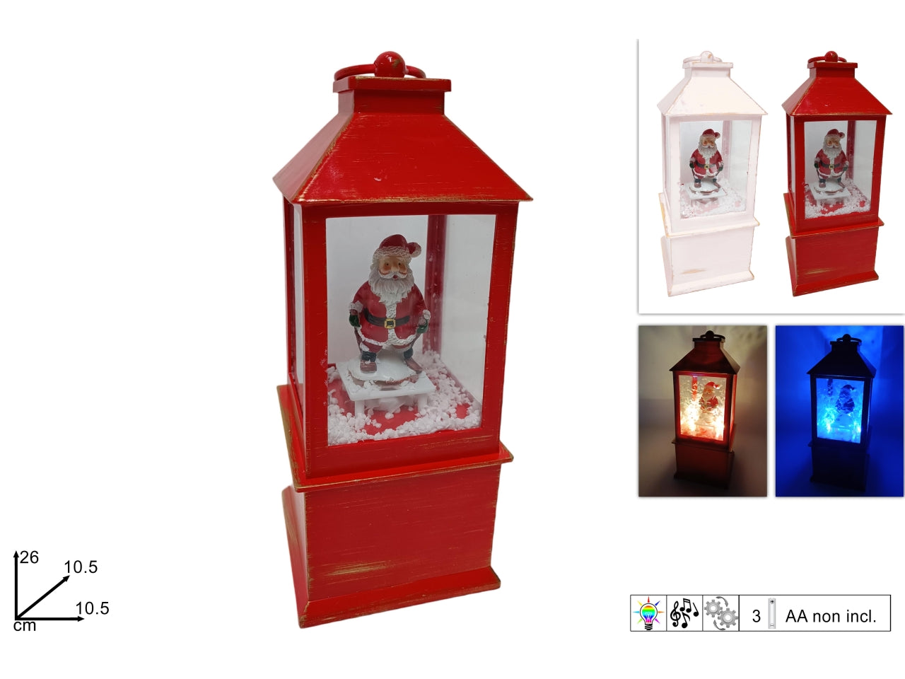 Lanterna plastica 26cm con luce movimento musica