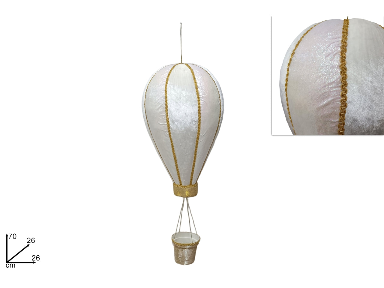 Mongolfiera 70cm velluto fantasia rainbow