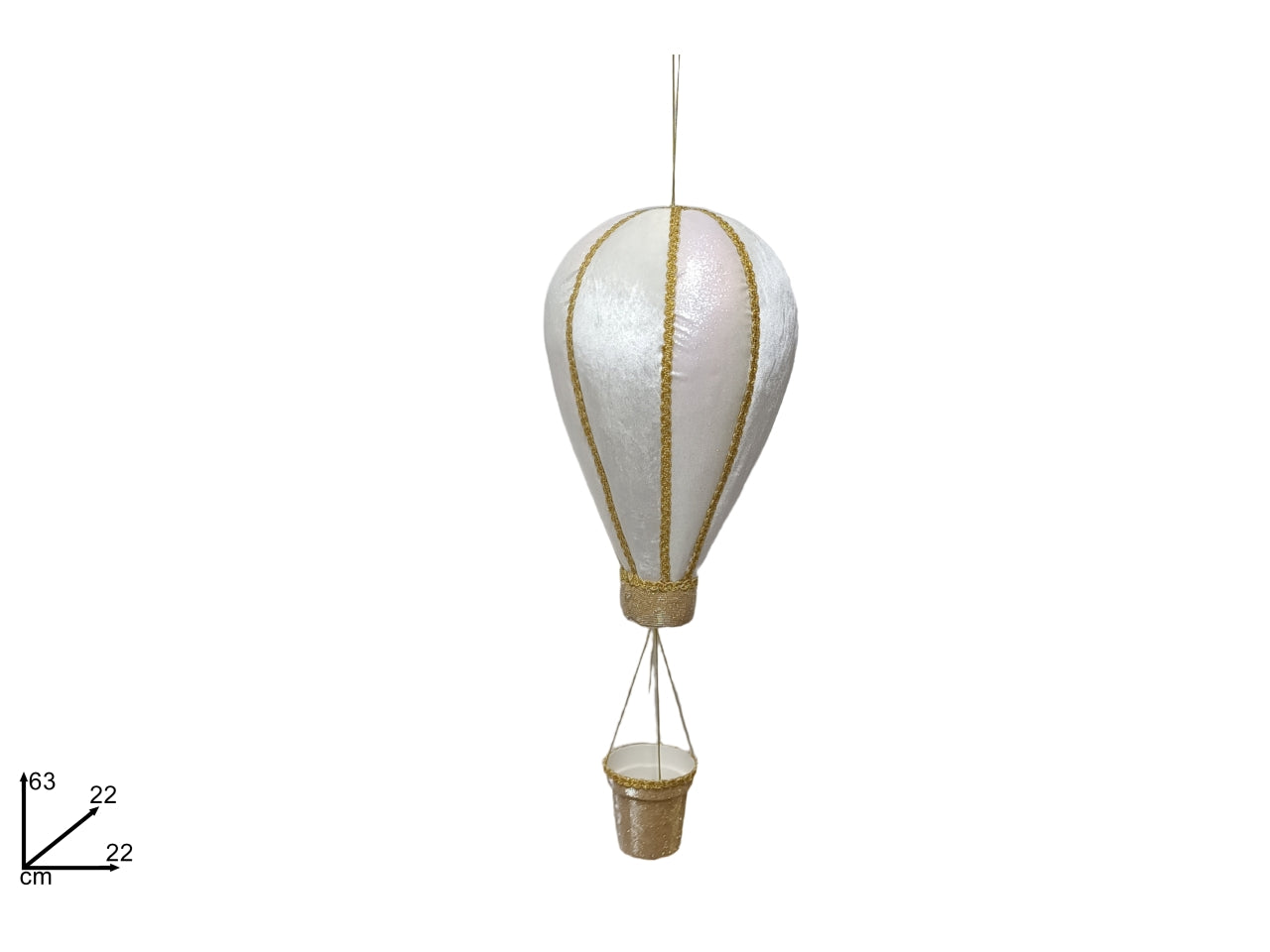 Mongolfiera 63cm velluto fantasia rainbow