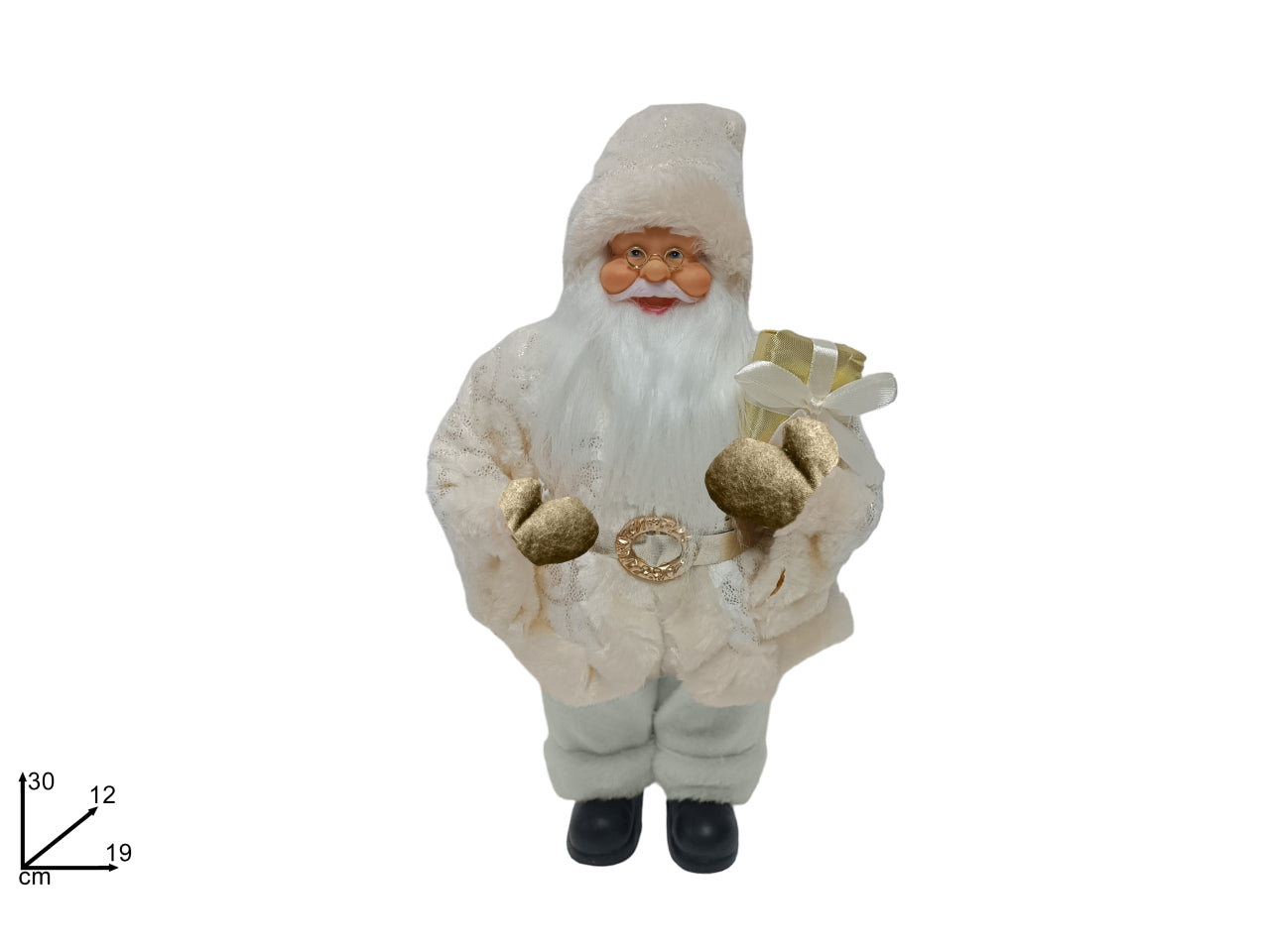 Babbo natale 30cm con vestito e pelliccia decorazione oro