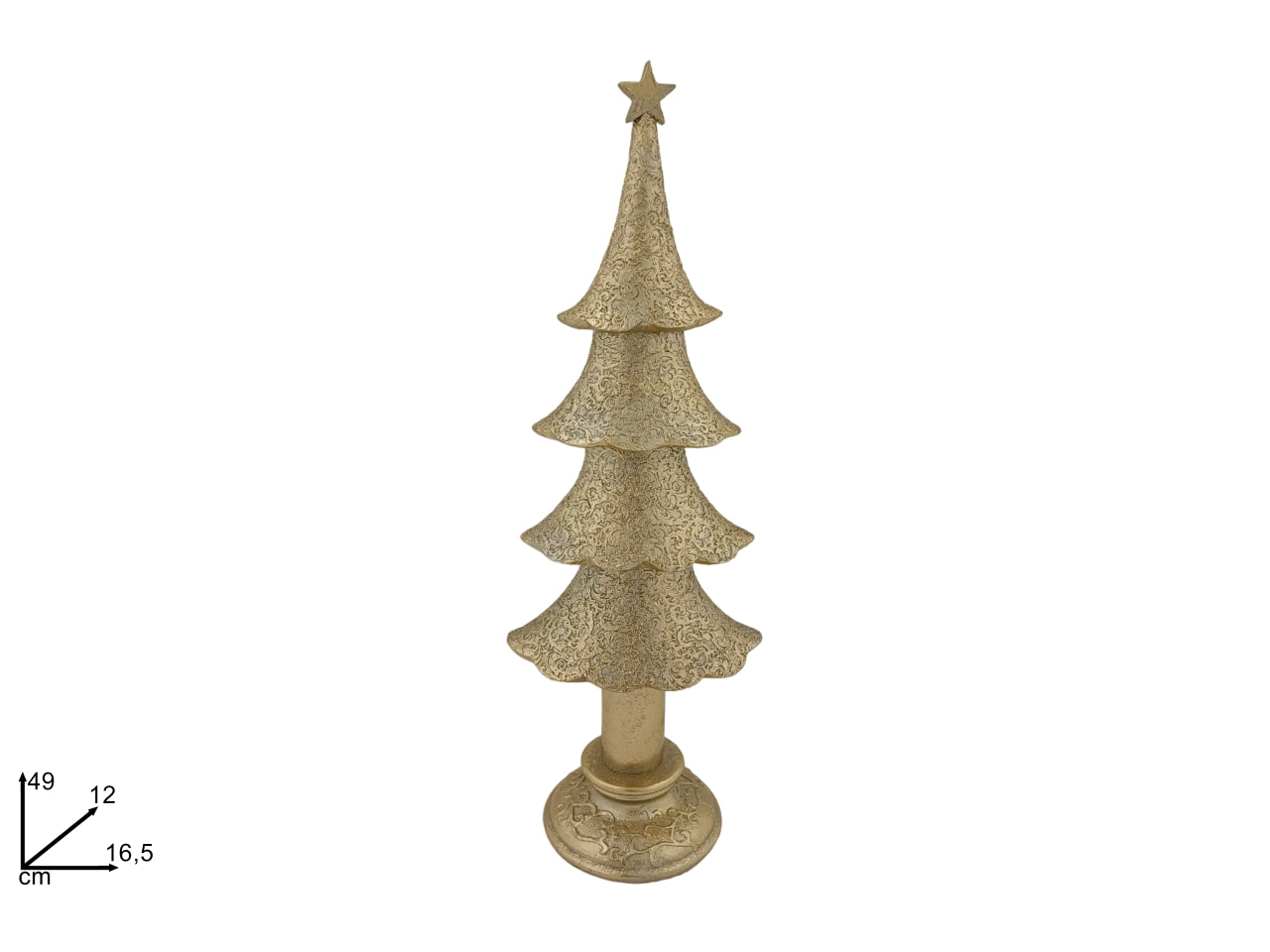 Alberello 49cm decorato oro
