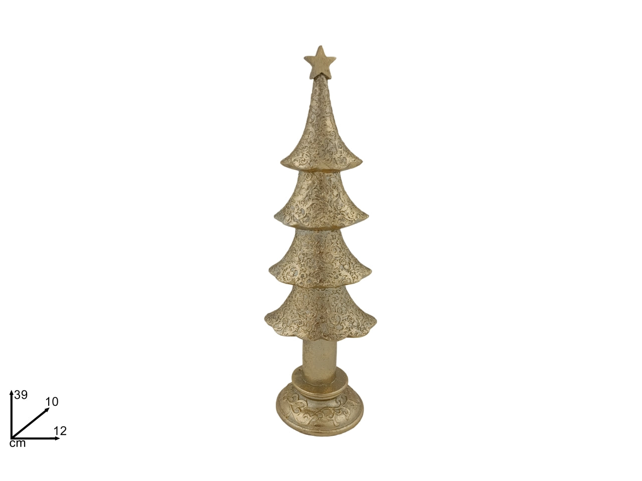 Alberello 39cm decorato oro
