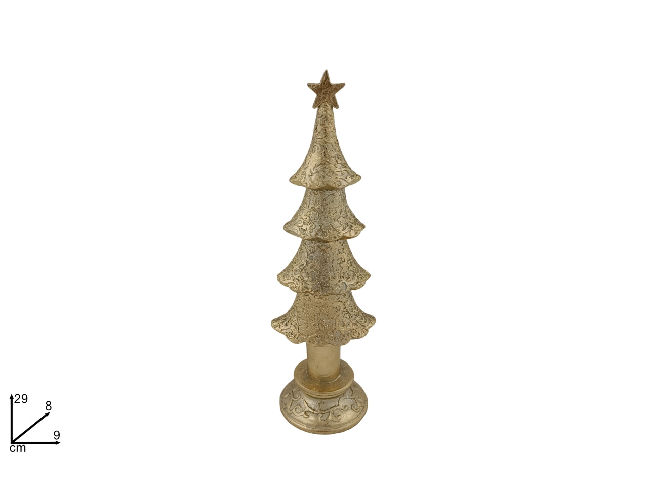 Alberello 29cm decorato oro