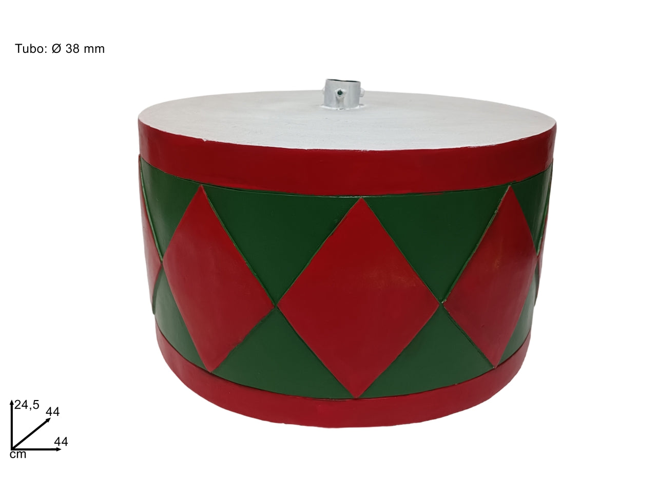 Base per albero tamburo d.44cm rosso/verde