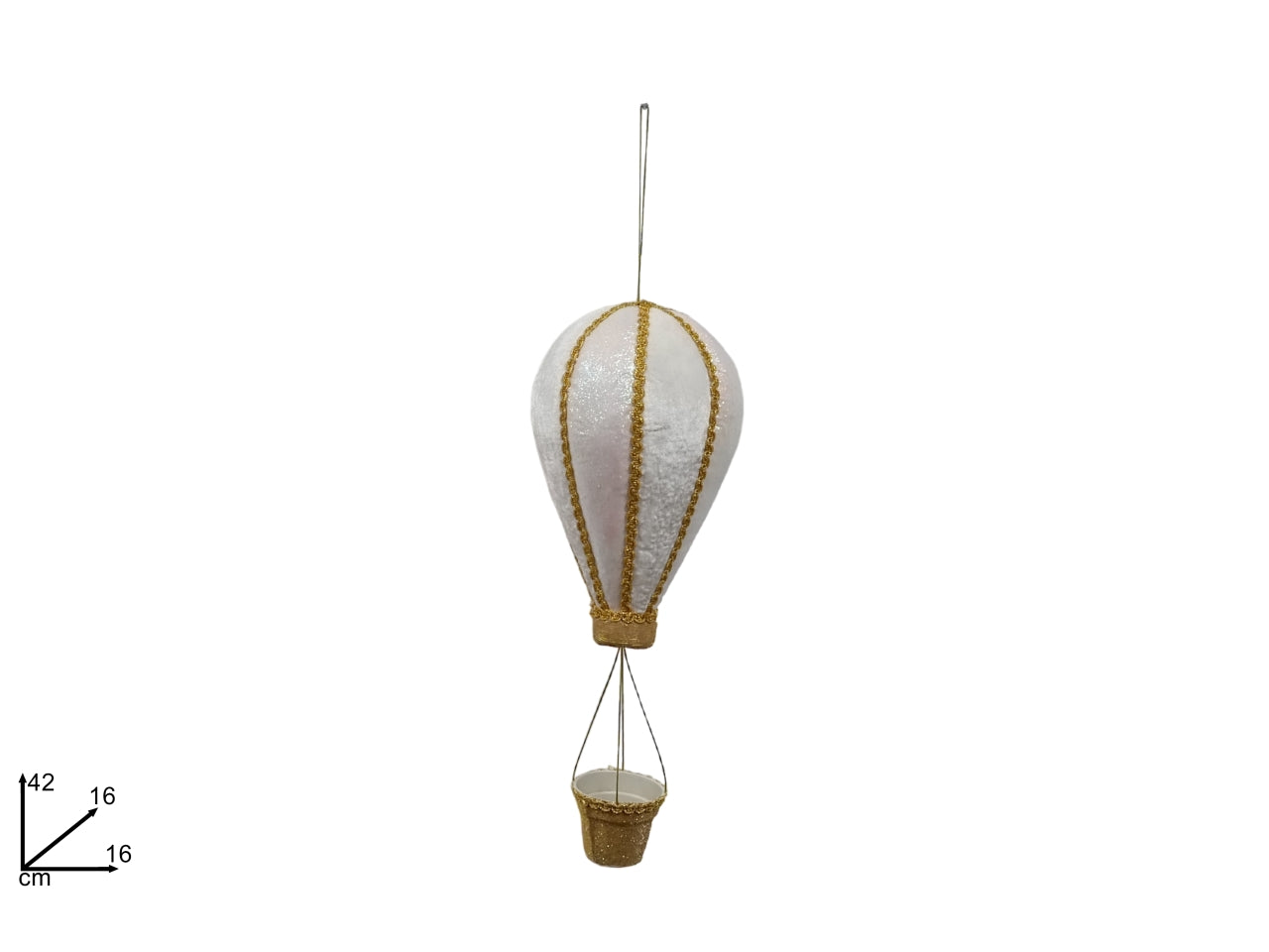 Mongolfiera 42cm velluto fantasia rainbow