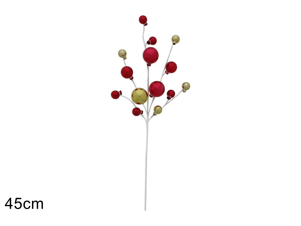 Stelo 45cm con palline rosso/oro