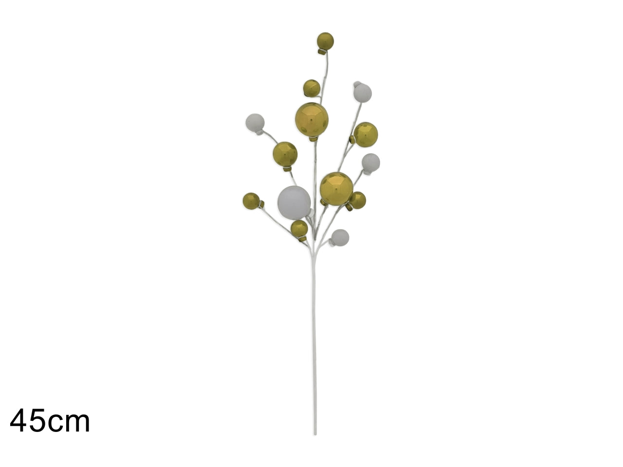 Stelo 45cm con palline oro/bianco