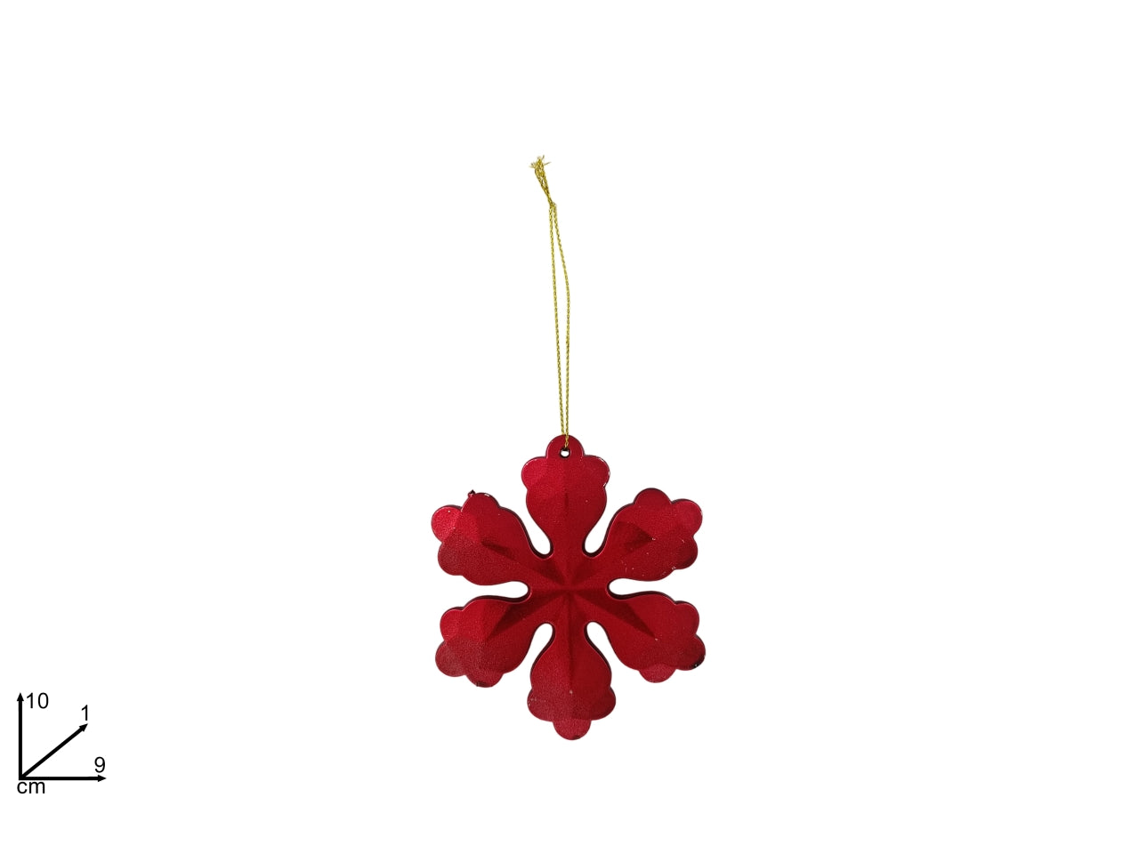 Pendente fiocco di neve 10cm rosso