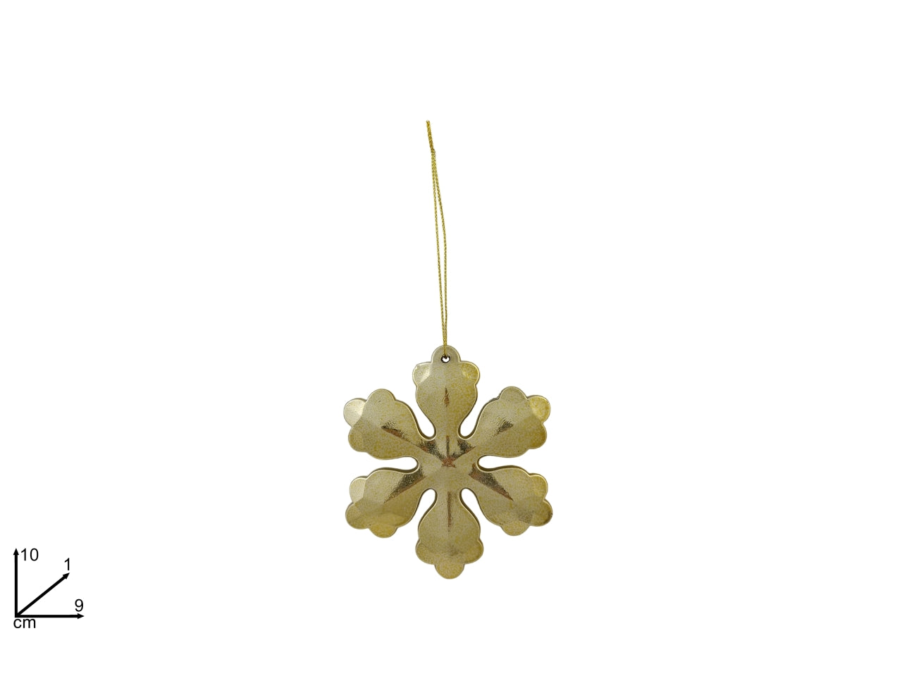 Pendente fiocco di neve 10cm oro