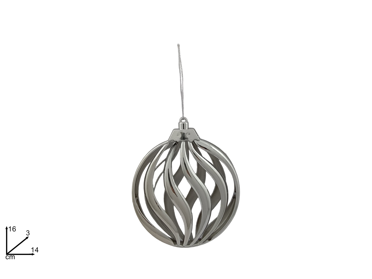 Pendente palla 16cm silver