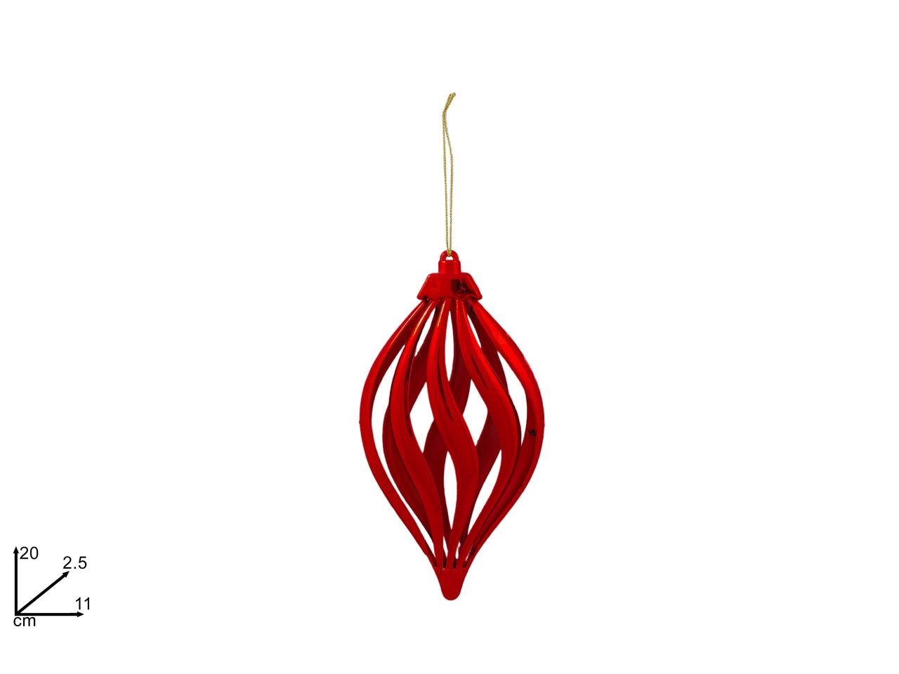 Pendente palla ovale 20cm rosso