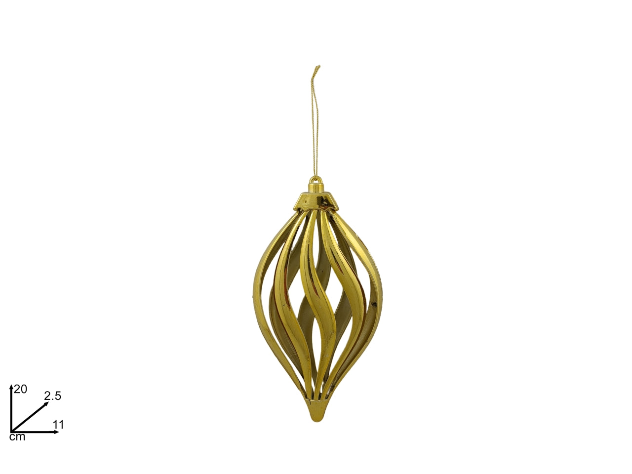 Pendente palla ovale 20cm oro