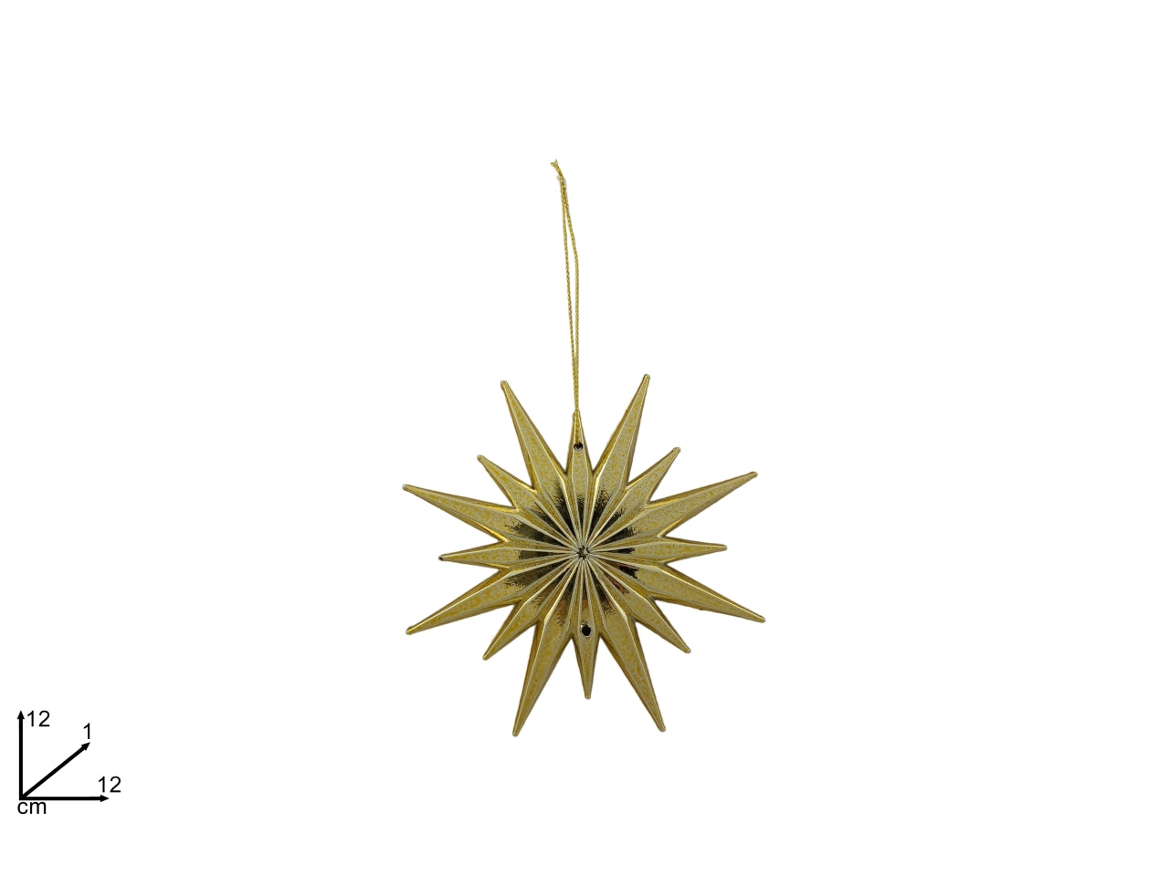 Pendente fiocco di neve 12cm oro